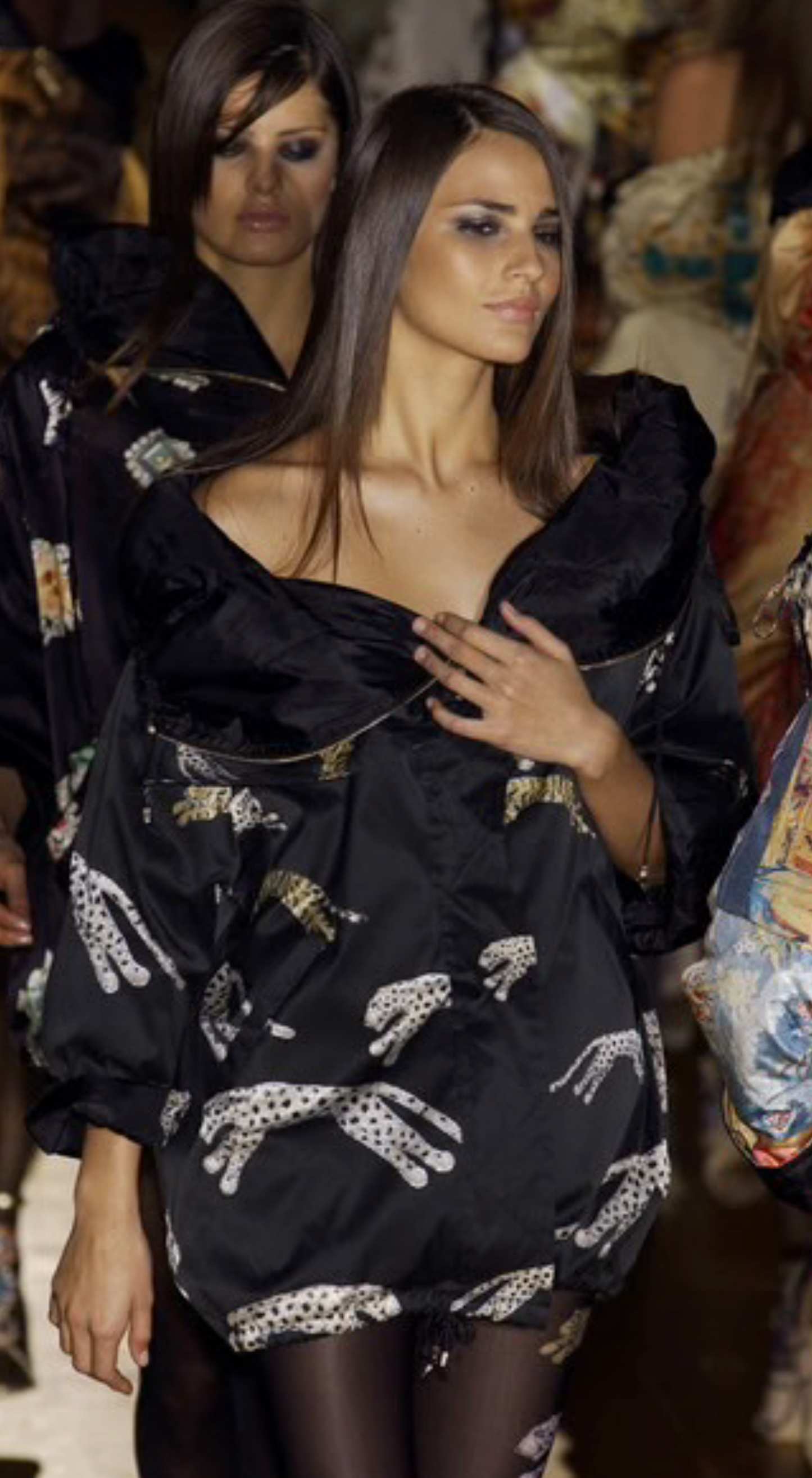 Roberto Cavalli ~ Runway F/W 2002 Black & Gold Leopard Top