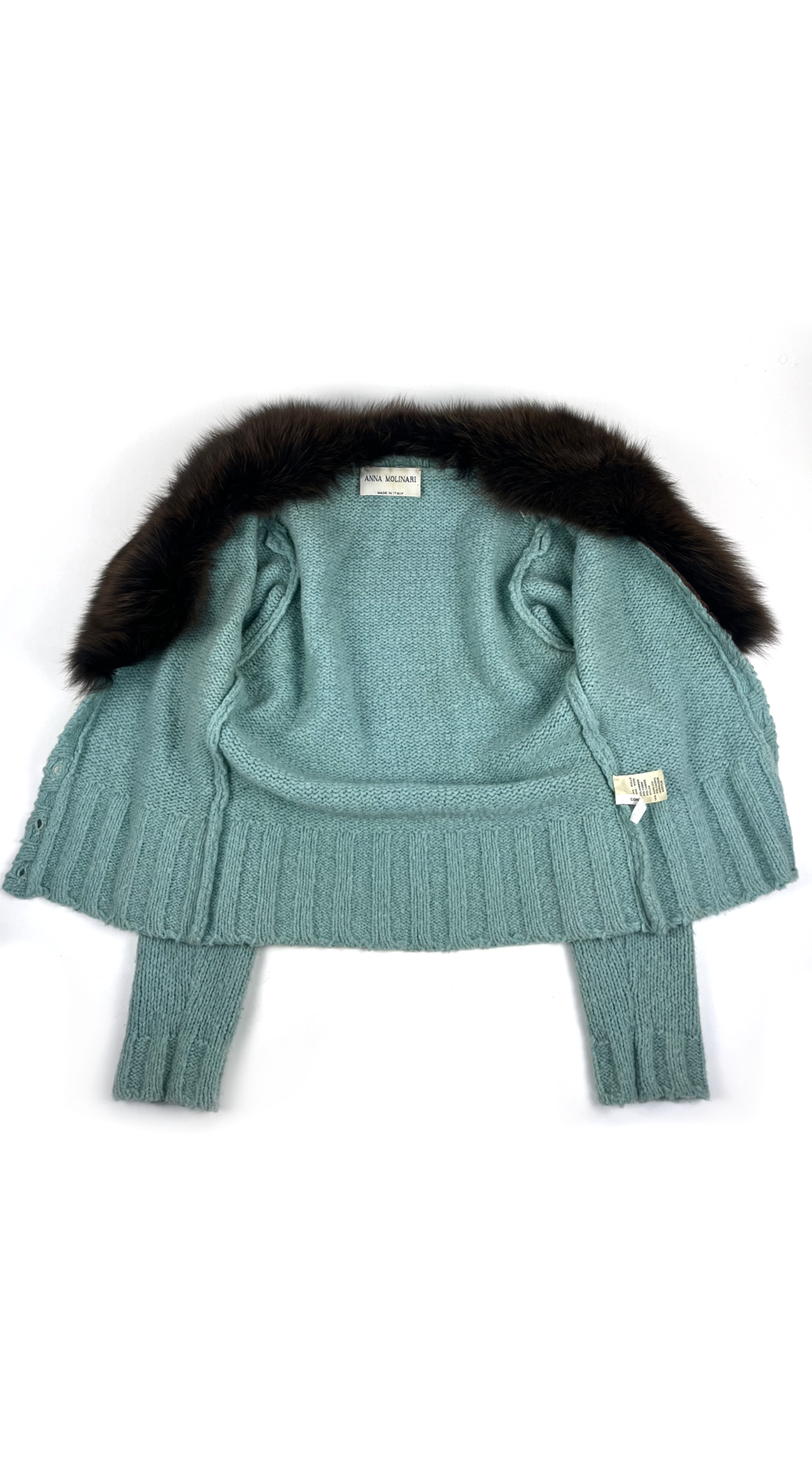 Anna Molinari Blumarine ~ Runway F/W 1997 Blue Mink Fur Cardigan