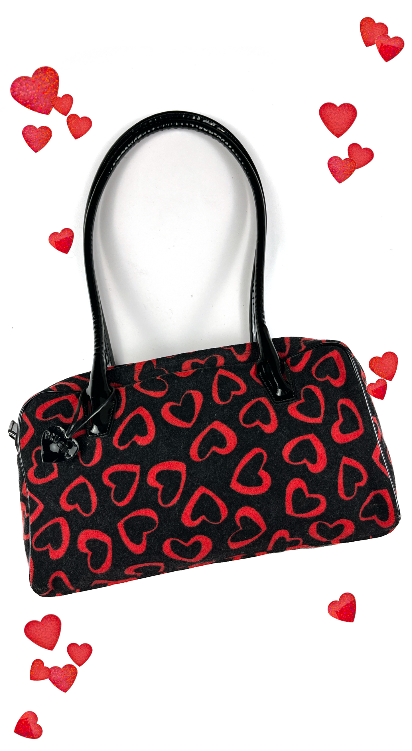 Blugirl Blumarine ~ F/W 2001 Black Heart Print Bag