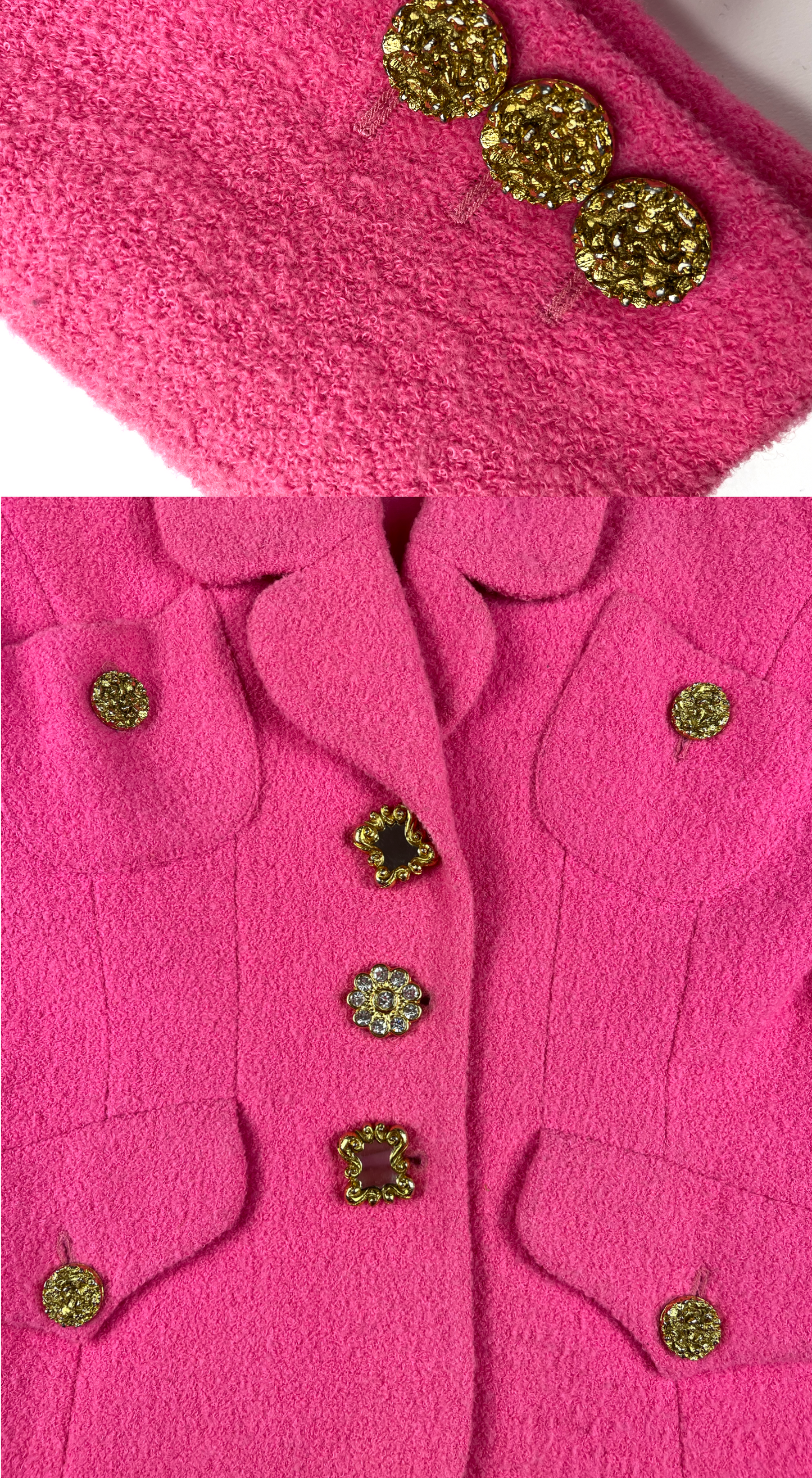 Lolita Lempicka ~ 1990s Bonbon Pink Blazer with Gold Buttons