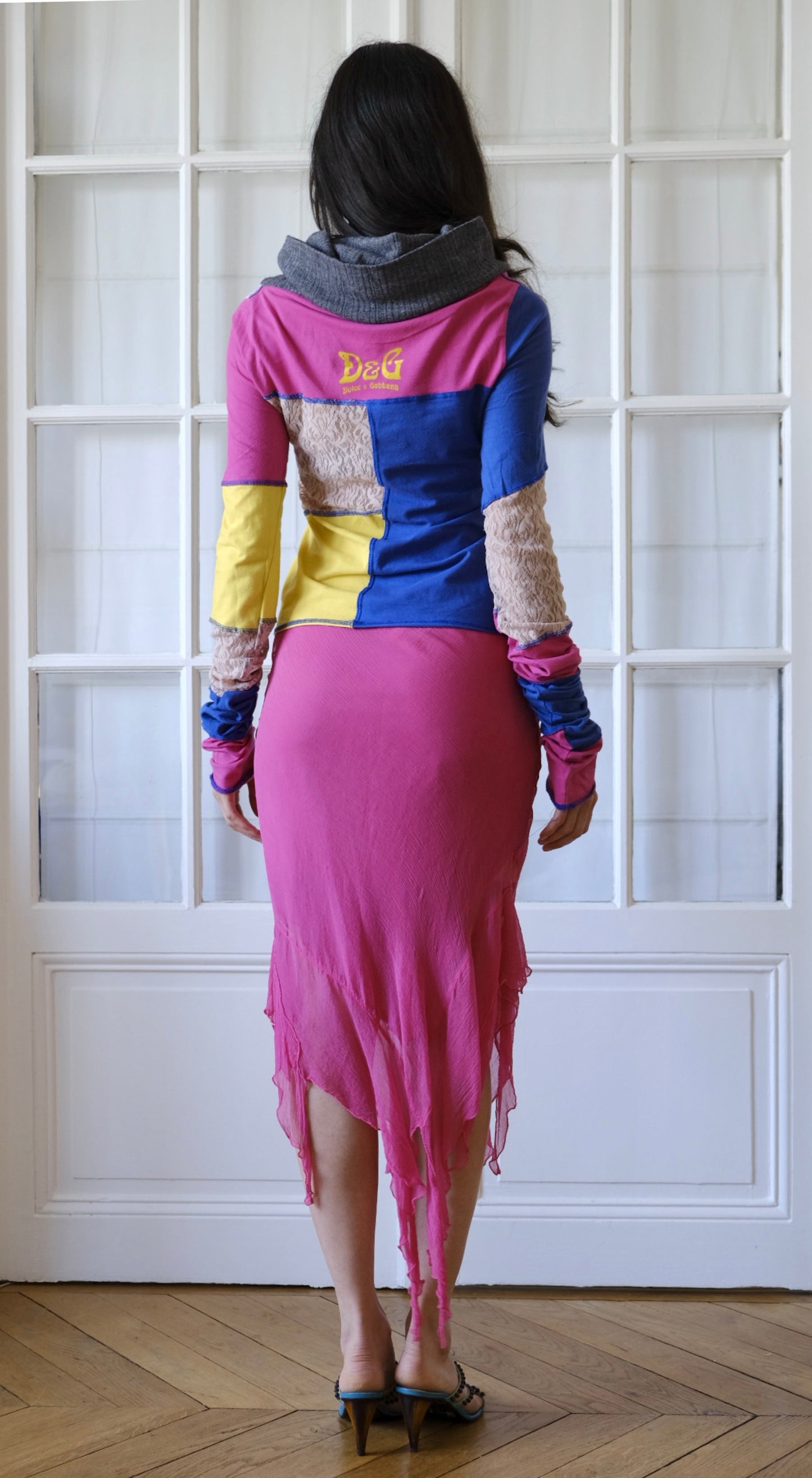 Dolce & Gabbana ~ Y2K Sunrise Splendor Patchwork Lace Turtleneck