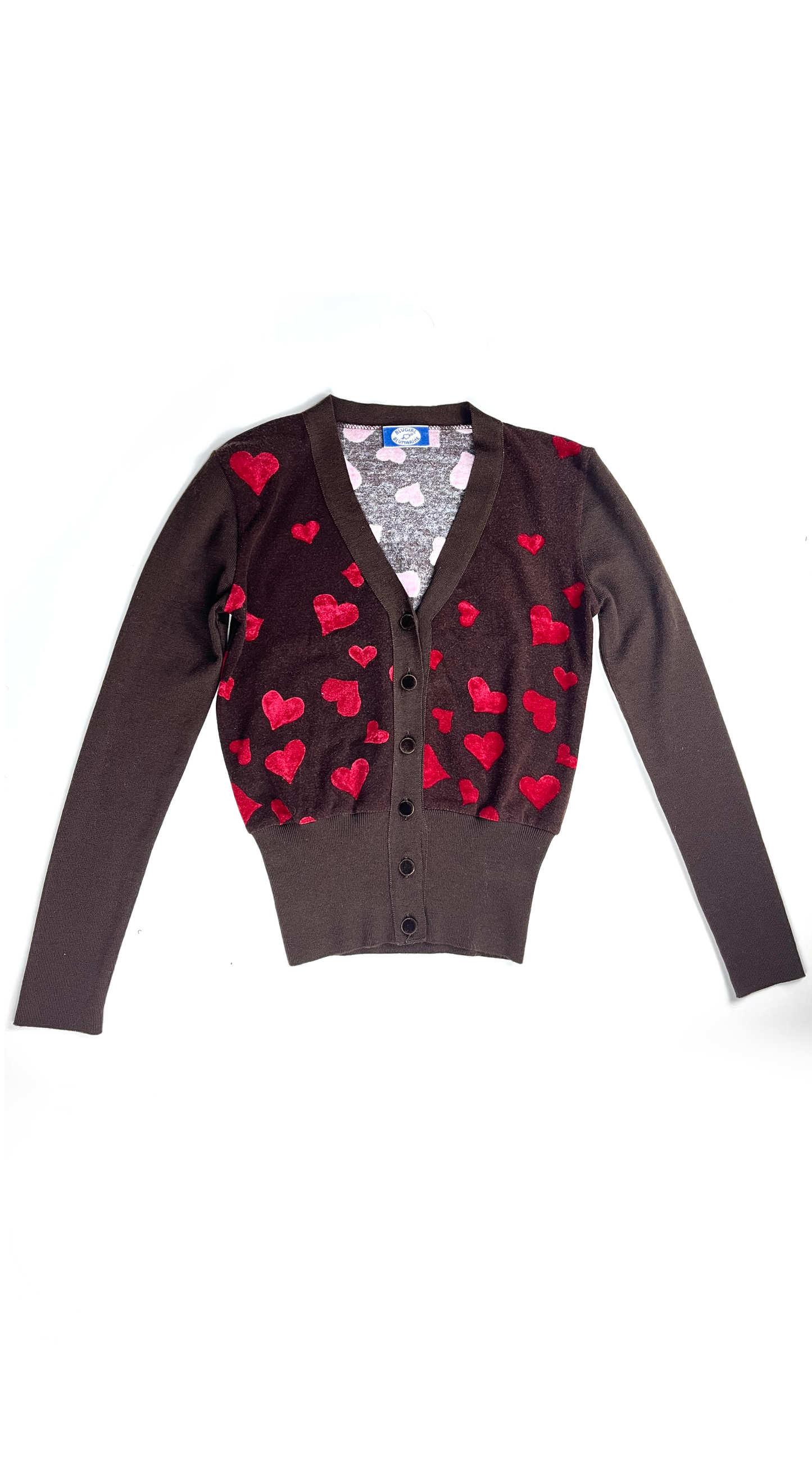 Blugirl Blumarine ~ 2001 Brown Heart Print Cardigan