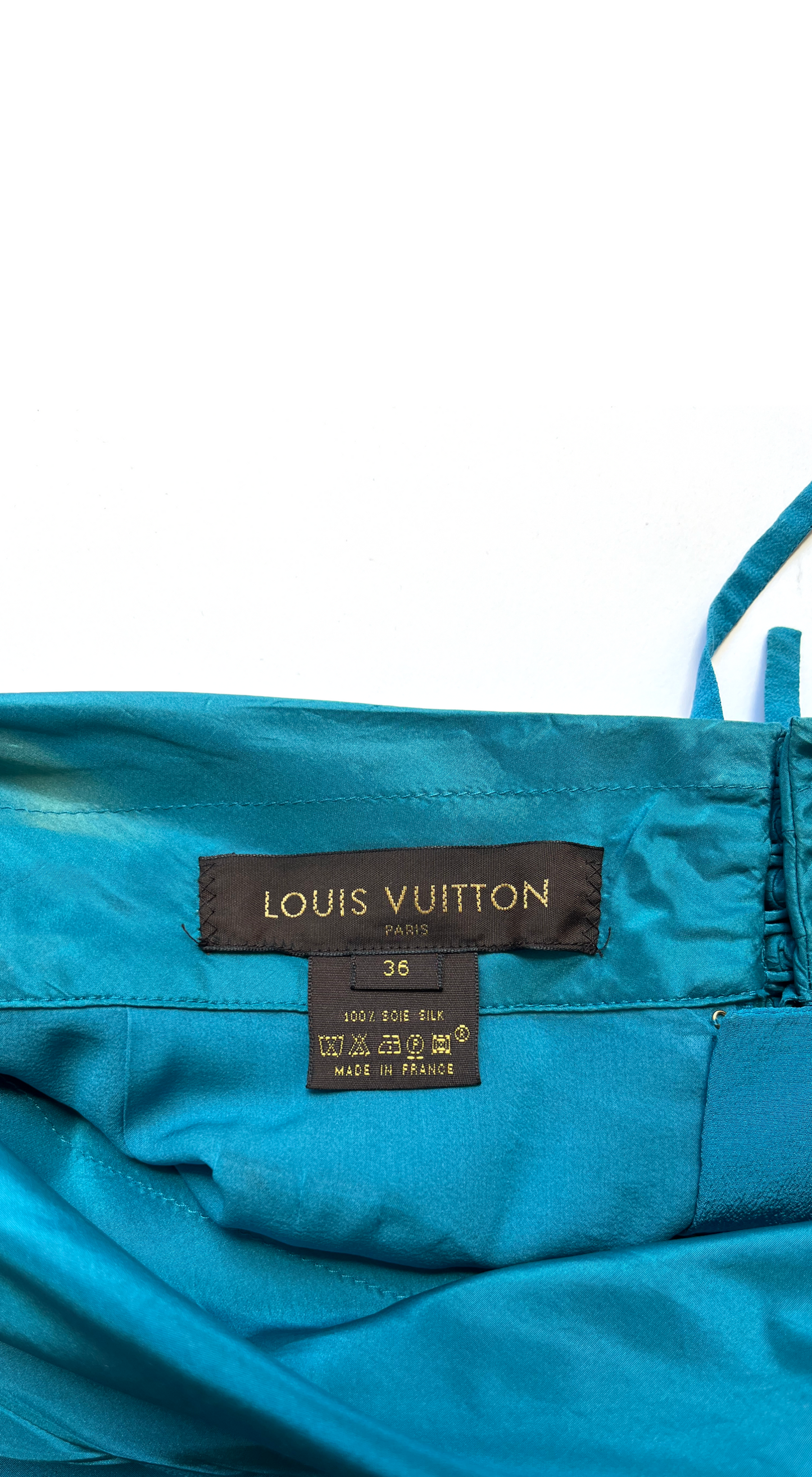 Louis Vuitton by Marc Jacobs S/S 2004 Teal Silk Draped Skirt