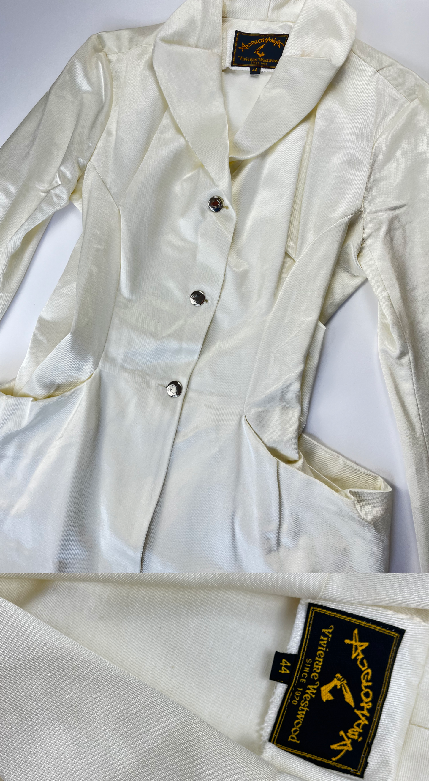 Vivienne Westwood Anglomania ~ 1990s Tailored blazer with large pockets in cream white