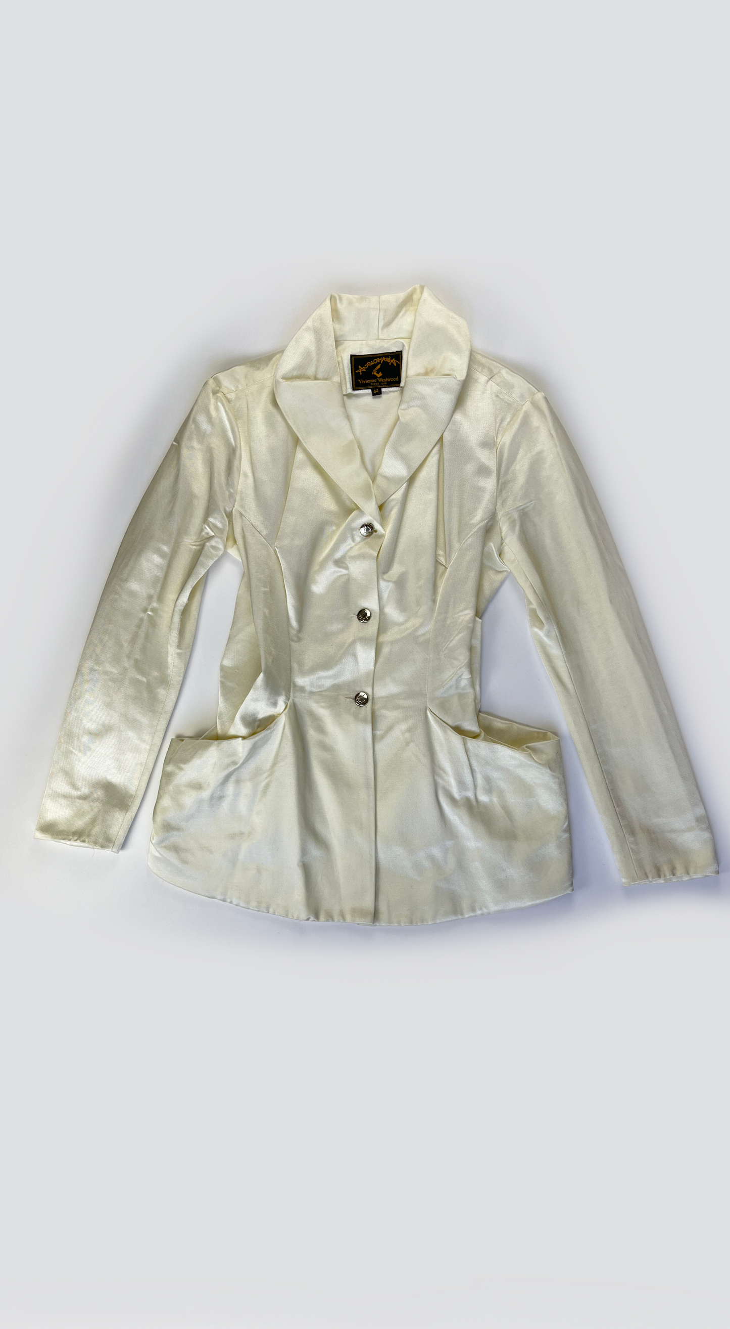 Vivienne Westwood Anglomania ~ 1990s Tailored blazer with large pockets in cream white