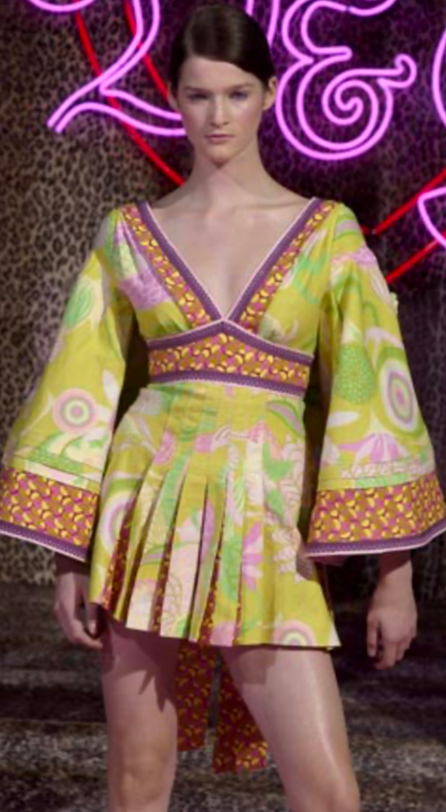 Dolce & Gabbana ~ SS 2004 Green dress with floral abstract print