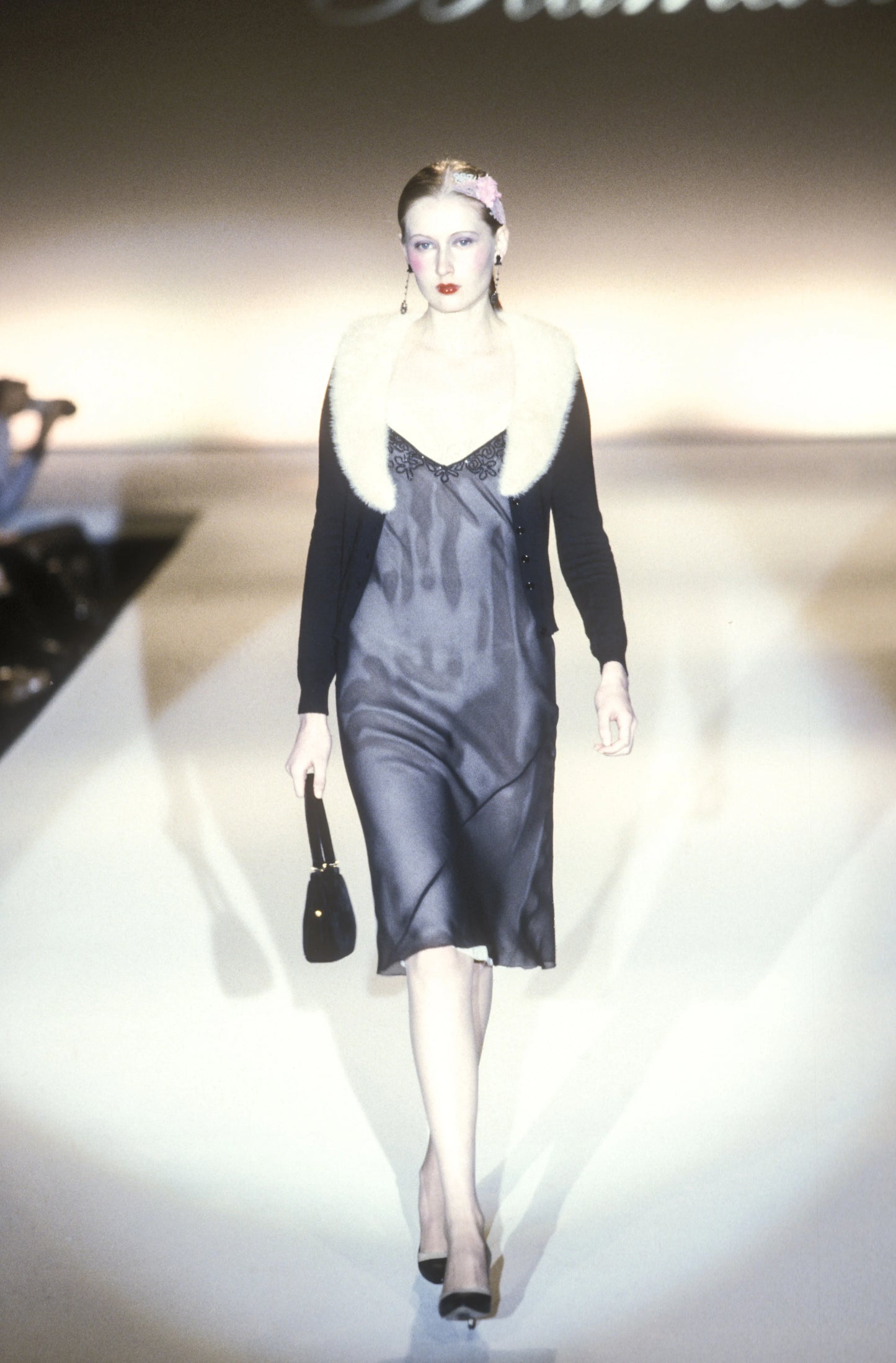 Blumarine FW 1998 Mink Trim Cardigan