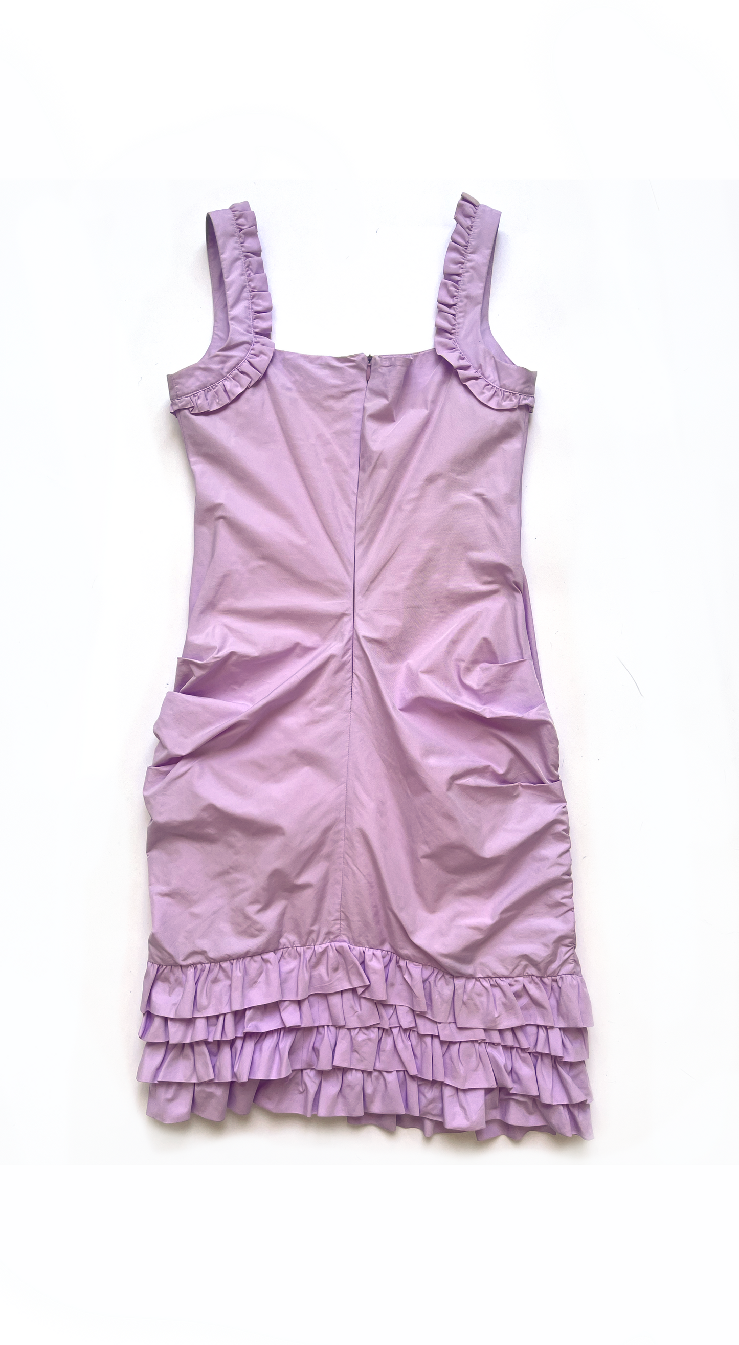Ungaro Fever Draped Ruffle Dress 2000s Floral Detail