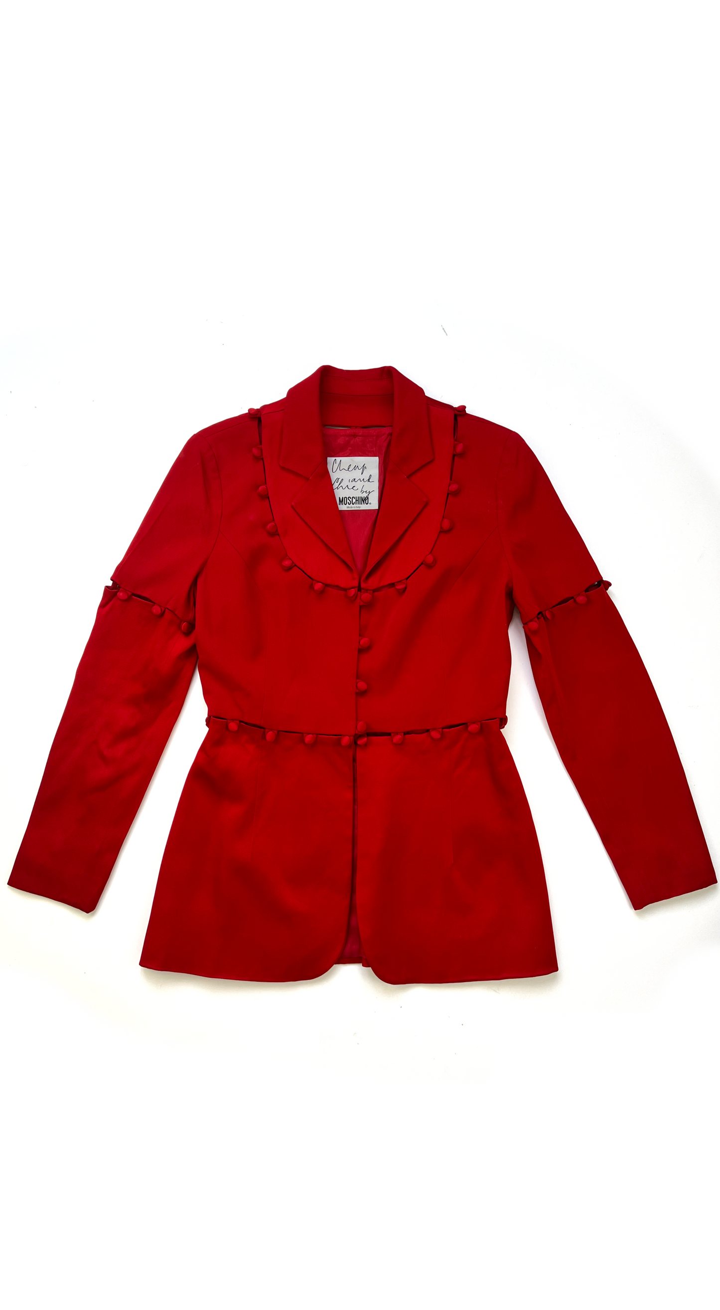 Moschino ~ 1995 Red Puzzle Blazer Fran Fine