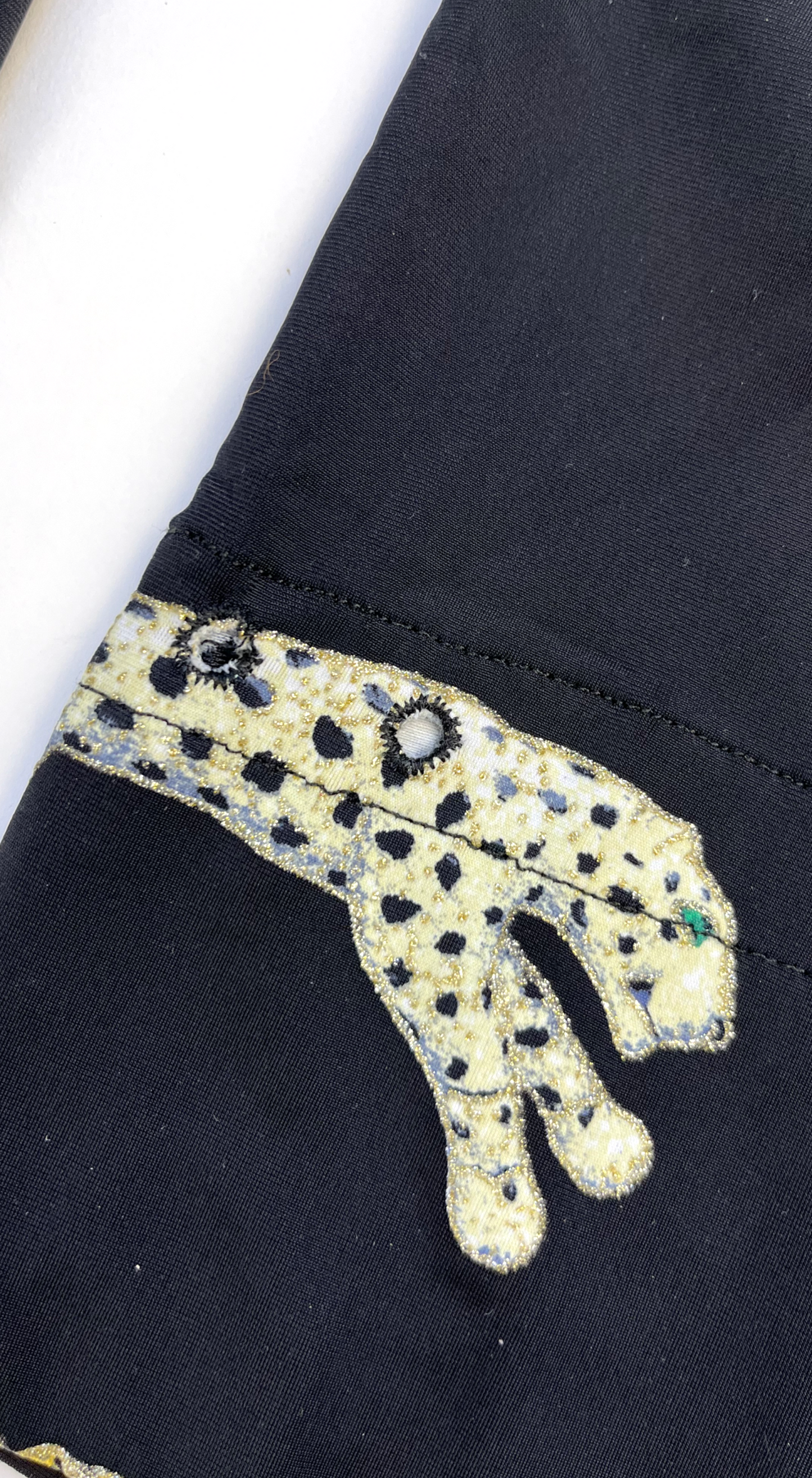 Roberto Cavalli ~ F/W 2002 Black Gold Tiger & Leopard Midi Dress