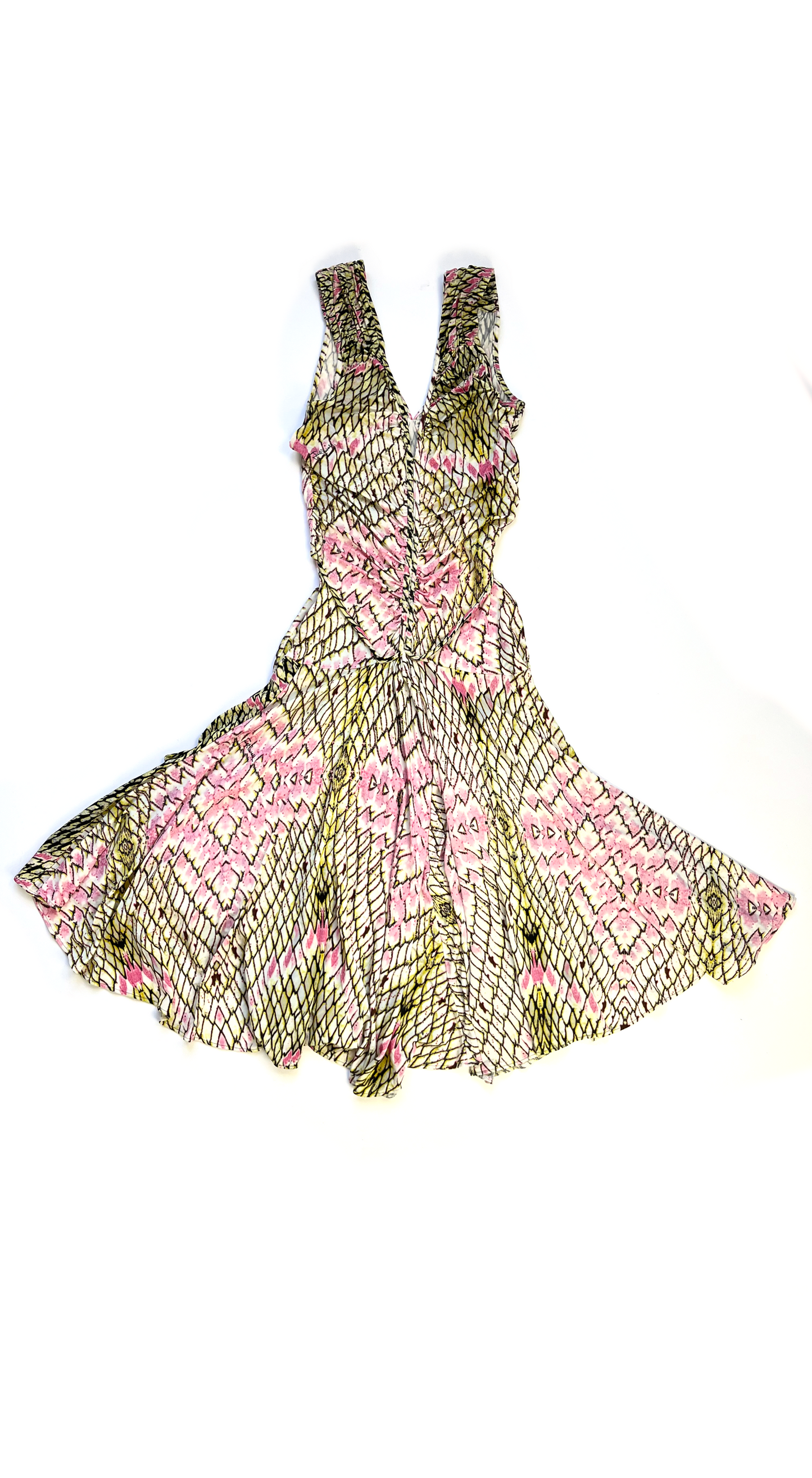 Roberto Cavalli ~ 2000s Abstract Print Midi Dress