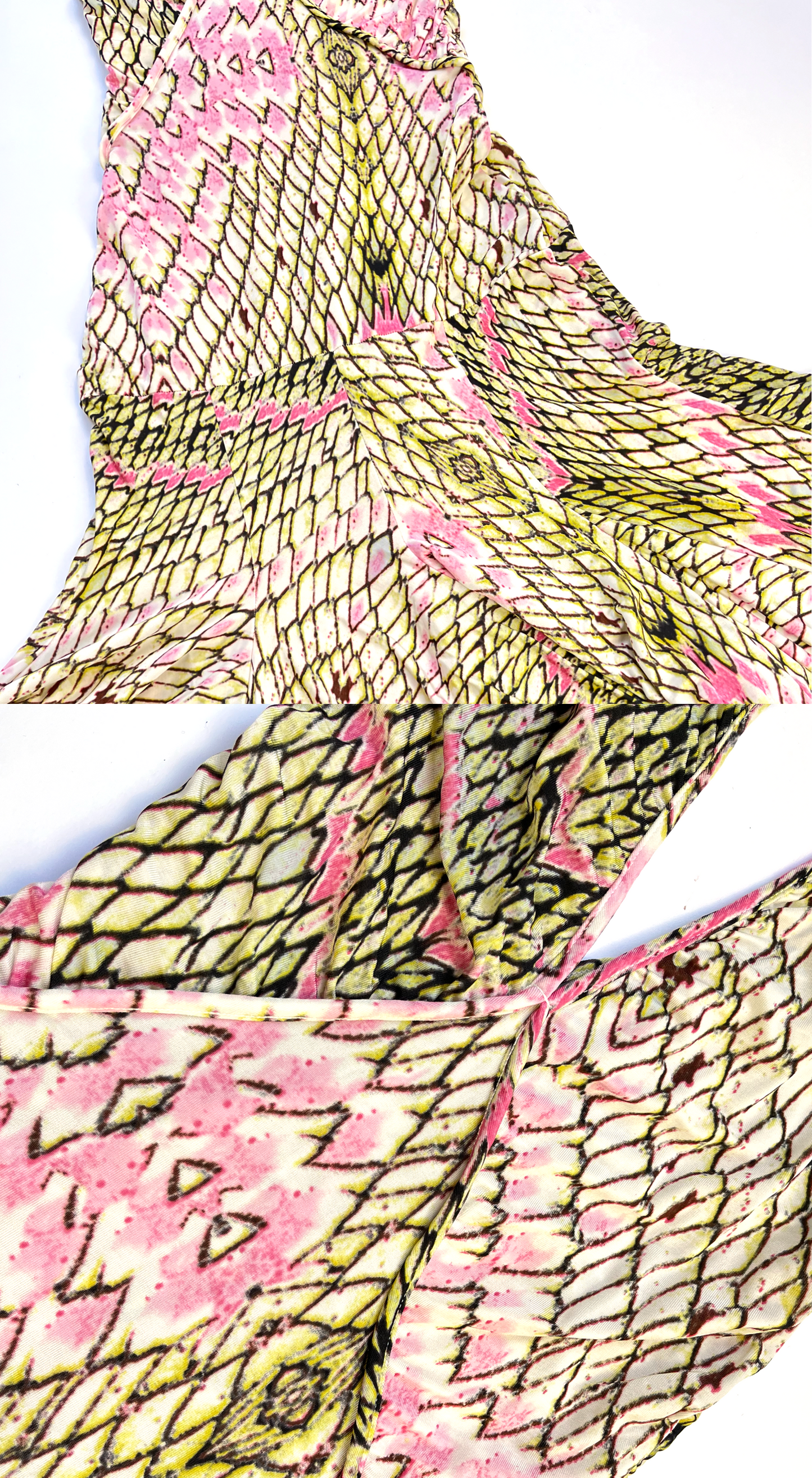 Roberto Cavalli ~ 2000s Abstract Print Midi Dress