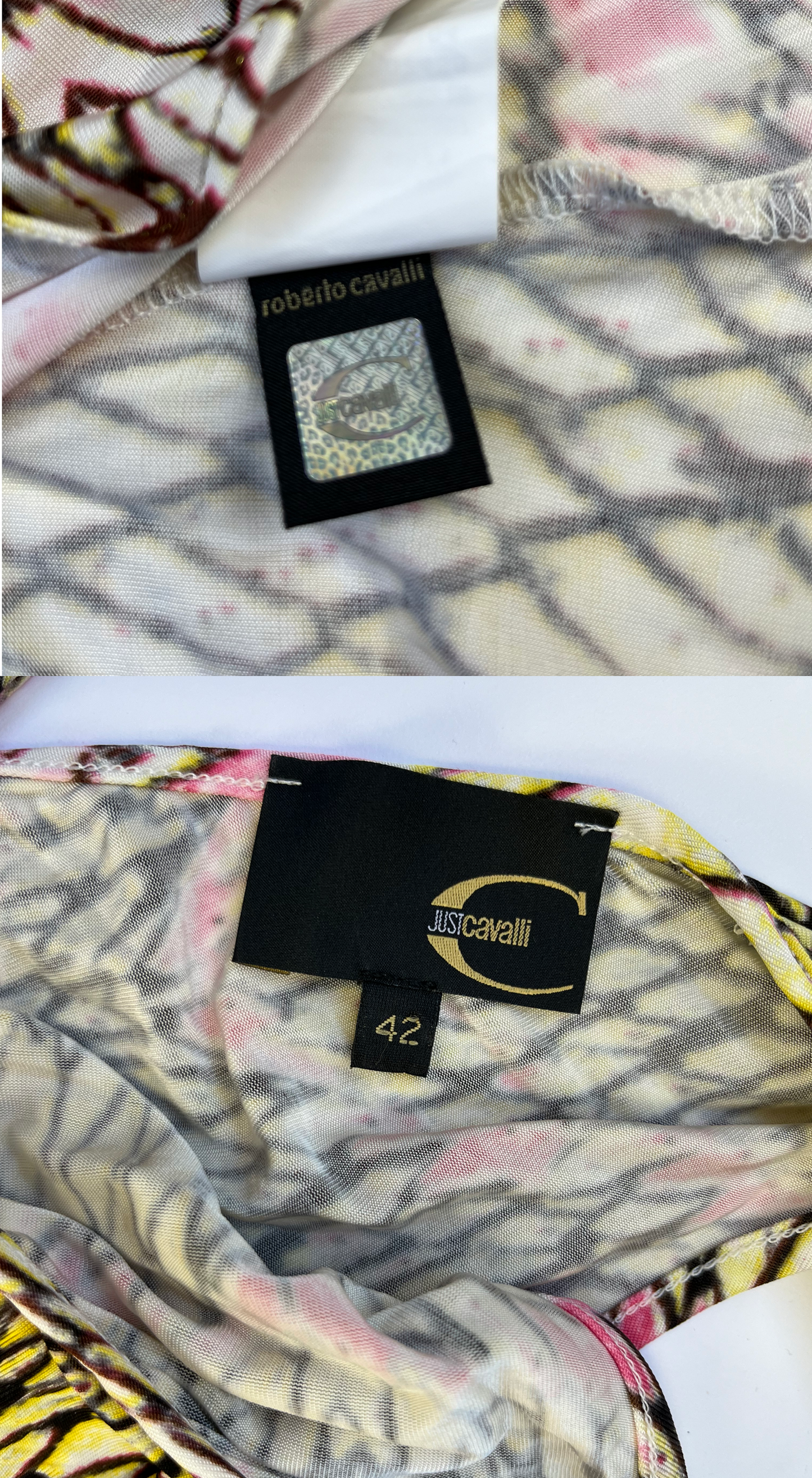 Roberto Cavalli ~ 2000s Abstract Print Midi Dress