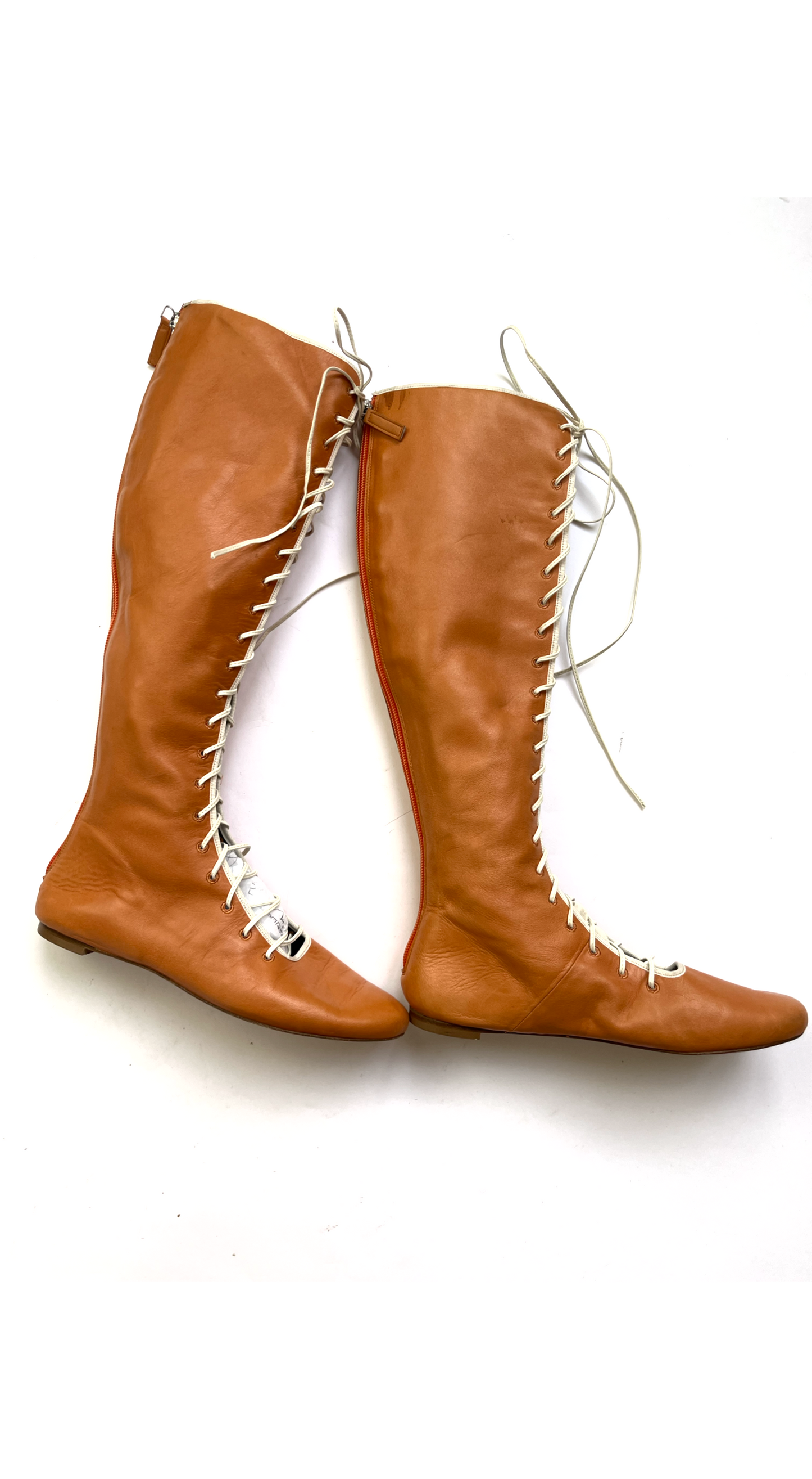 ETRO ~ Leather Knee-High Lace-Up Boots