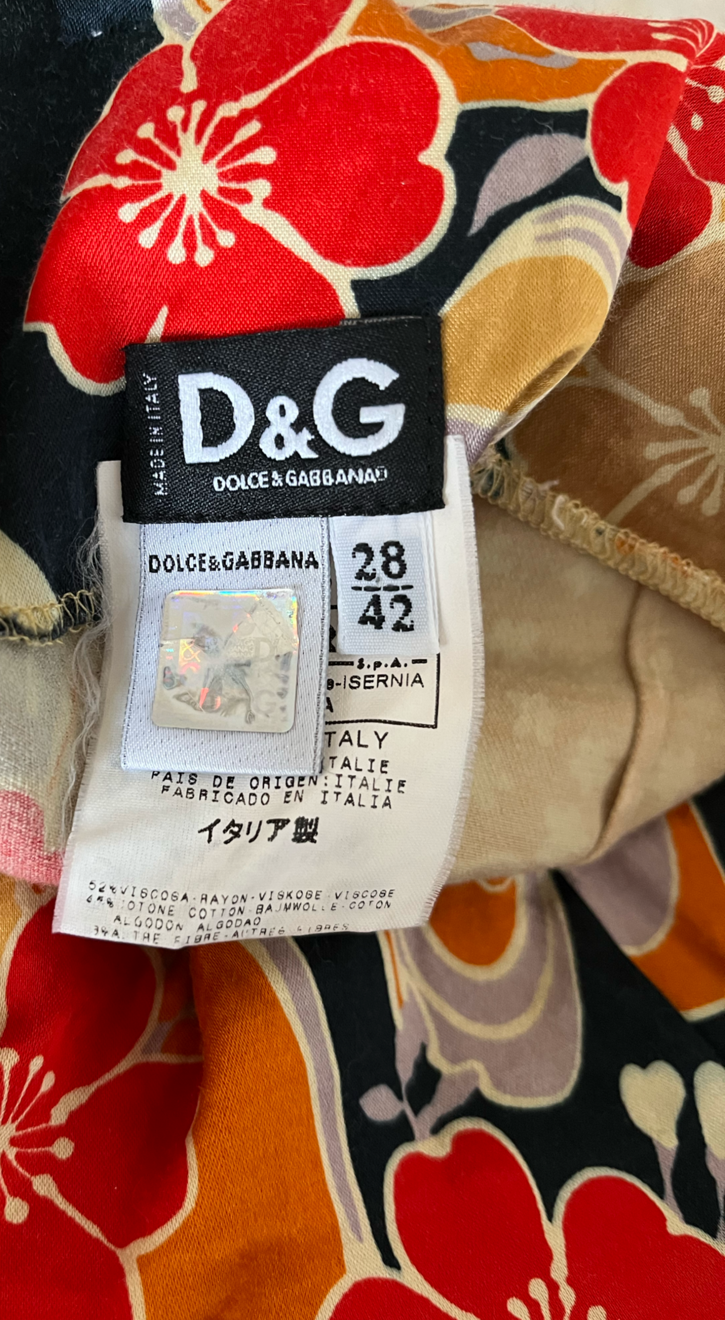 Dolce & Gabbana ~ 2000s Abstract Floral Print Dress