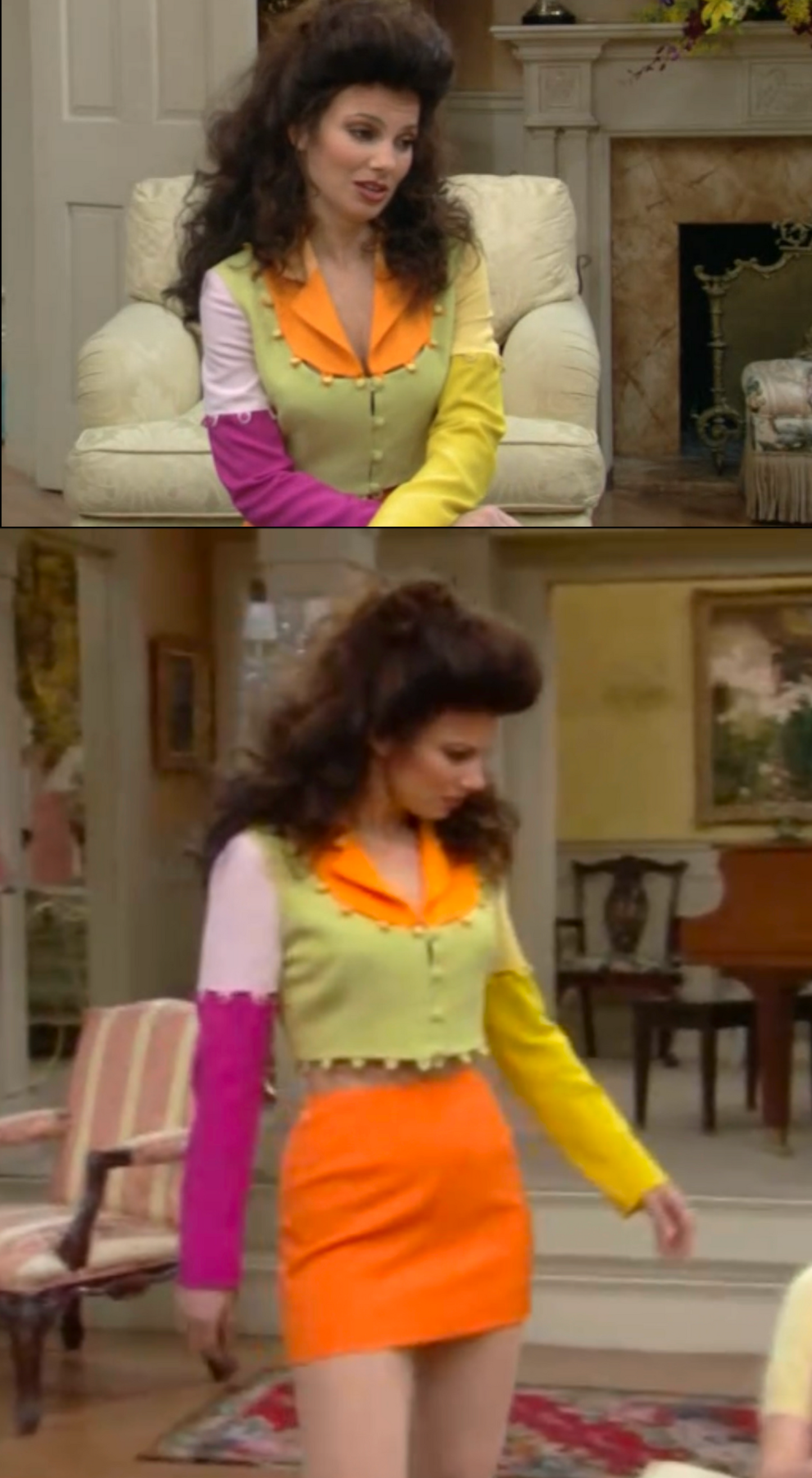 Moschino ~ 1995 Red Puzzle Blazer Fran Fine