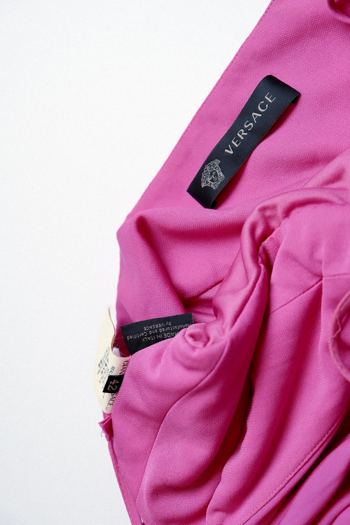 Versace 2000s Pink Off-Shoulder Dress