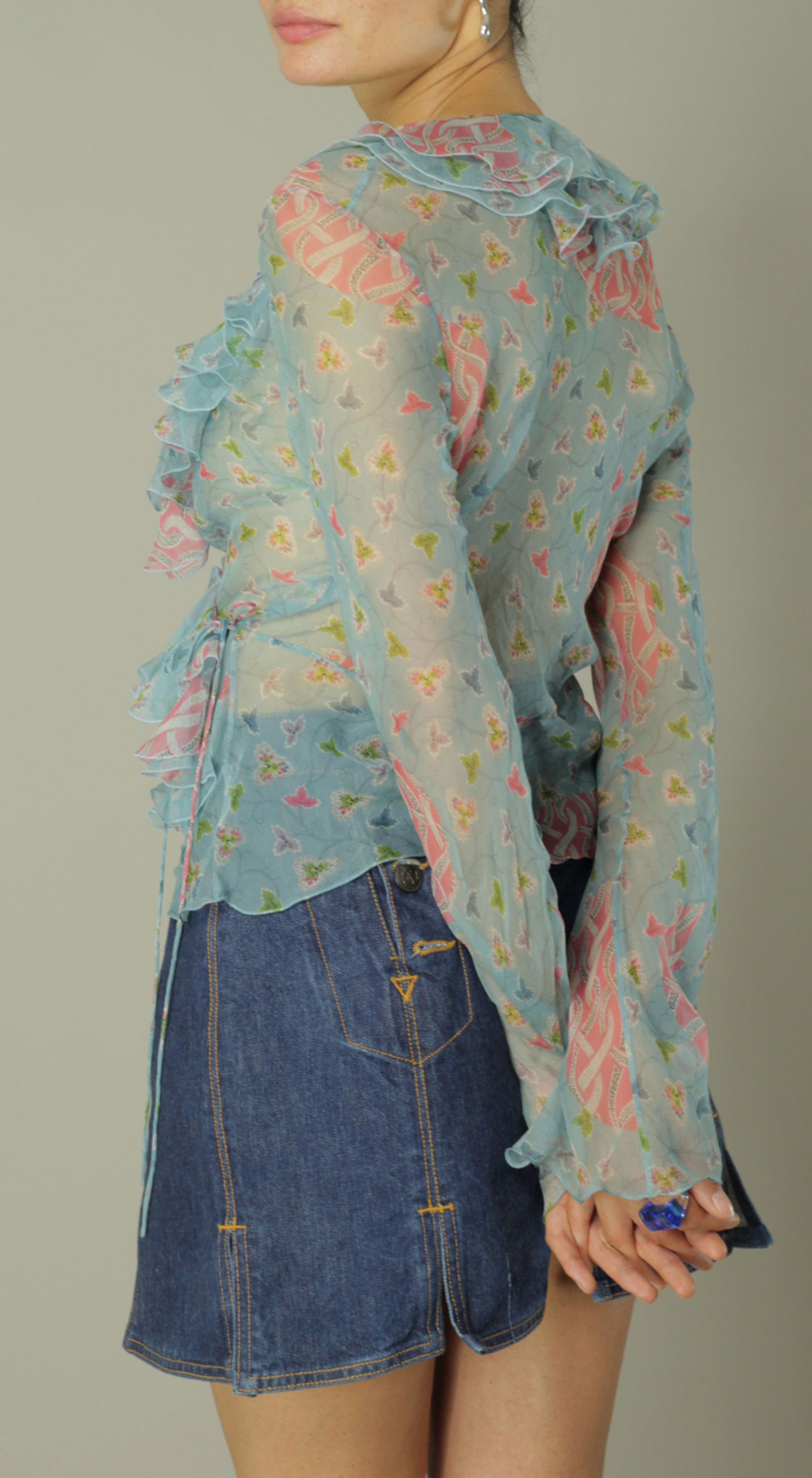 Christian Dior ~ Vintage 2003 Floral Silk Blouse