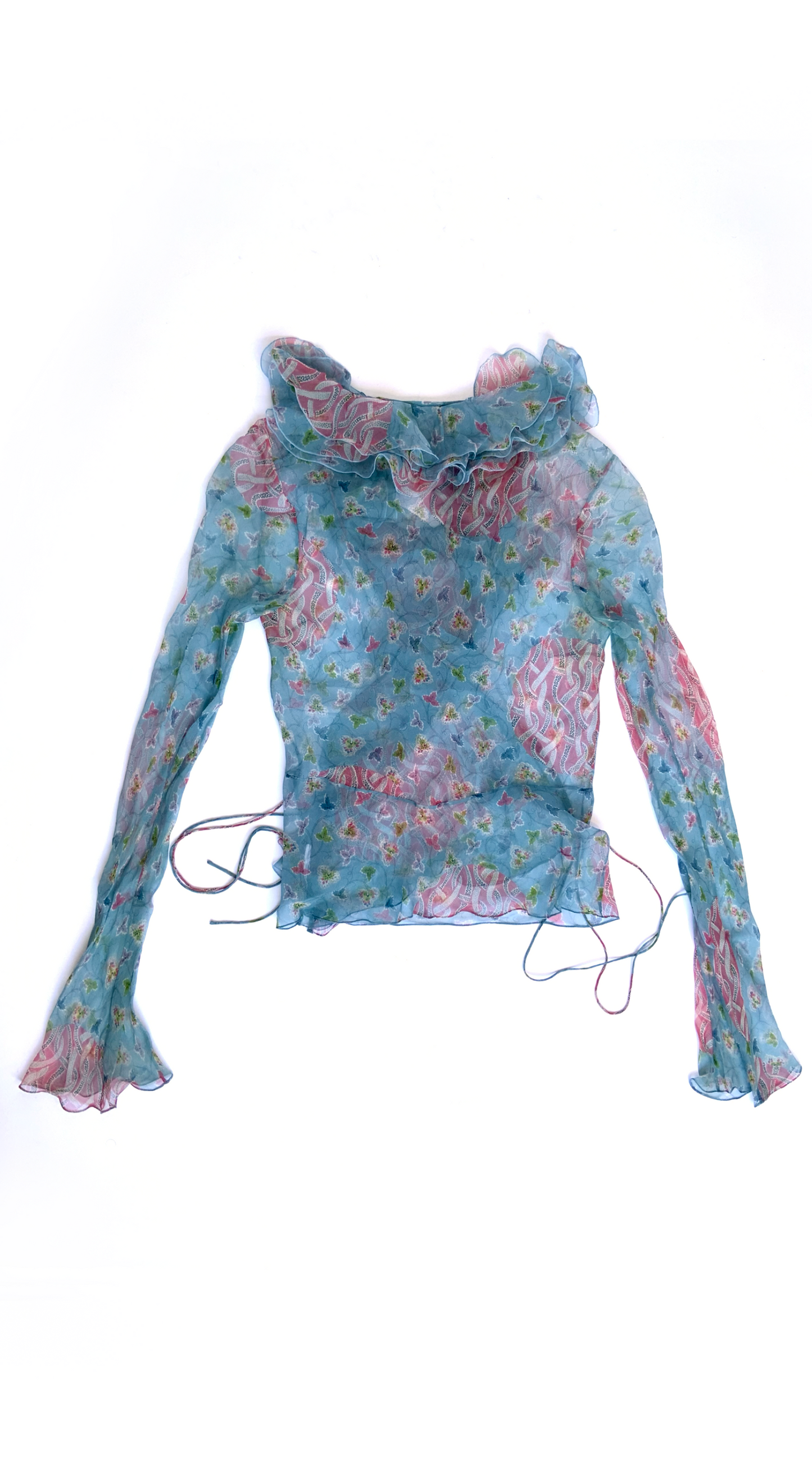 Christian Dior ~ Vintage 2003 Floral Silk Blouse
