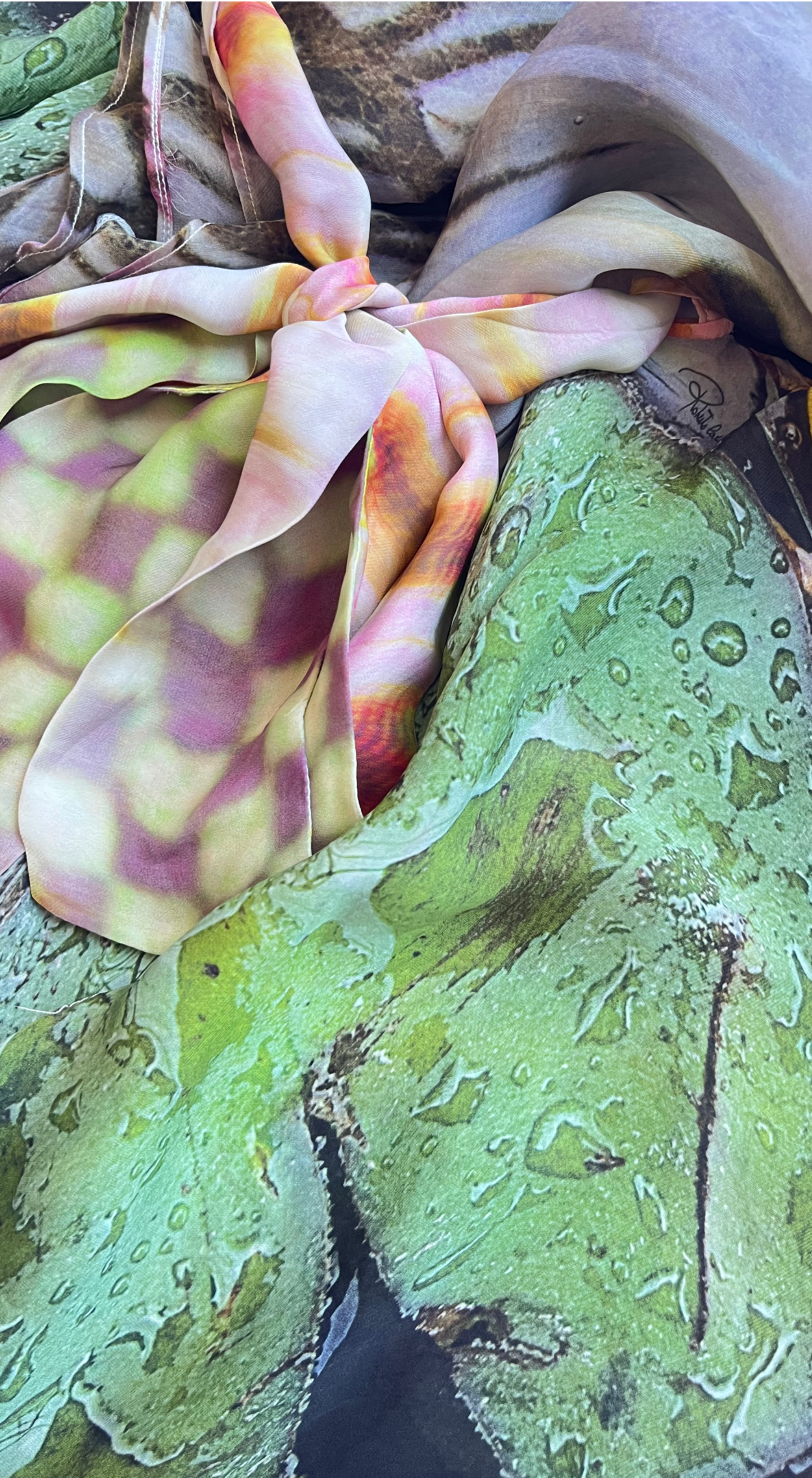 Roberto Cavalli 2006 Silk Water Lily Print Kaftan Dress - Batwing Sleeves