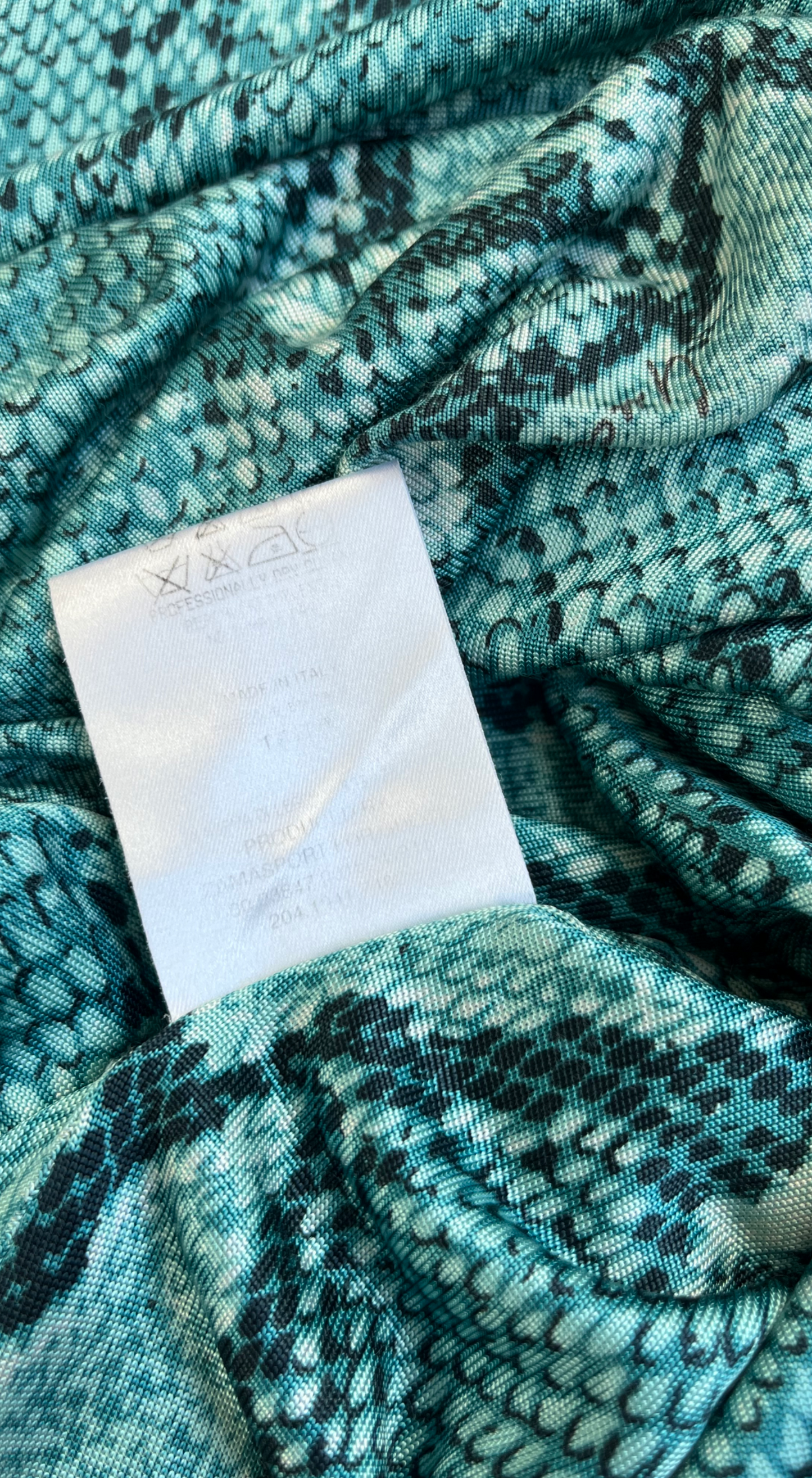 Gucci ~ by Tom Ford S/S 2000 Turquoise Python Keyhole Dress
