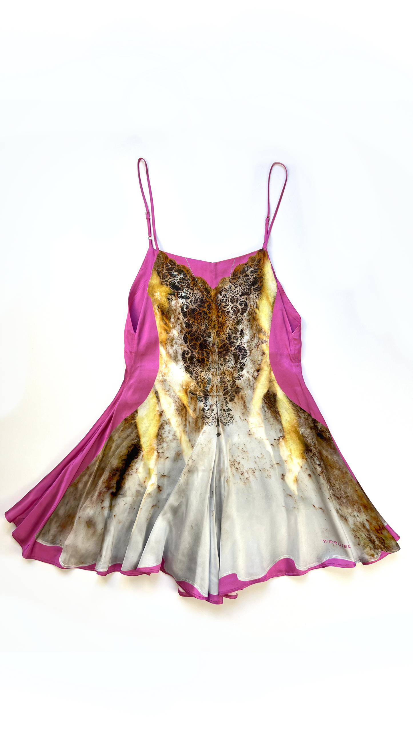 Y/Project ~ Pink Fantasy Trompe-l'œil Print Slip Dress