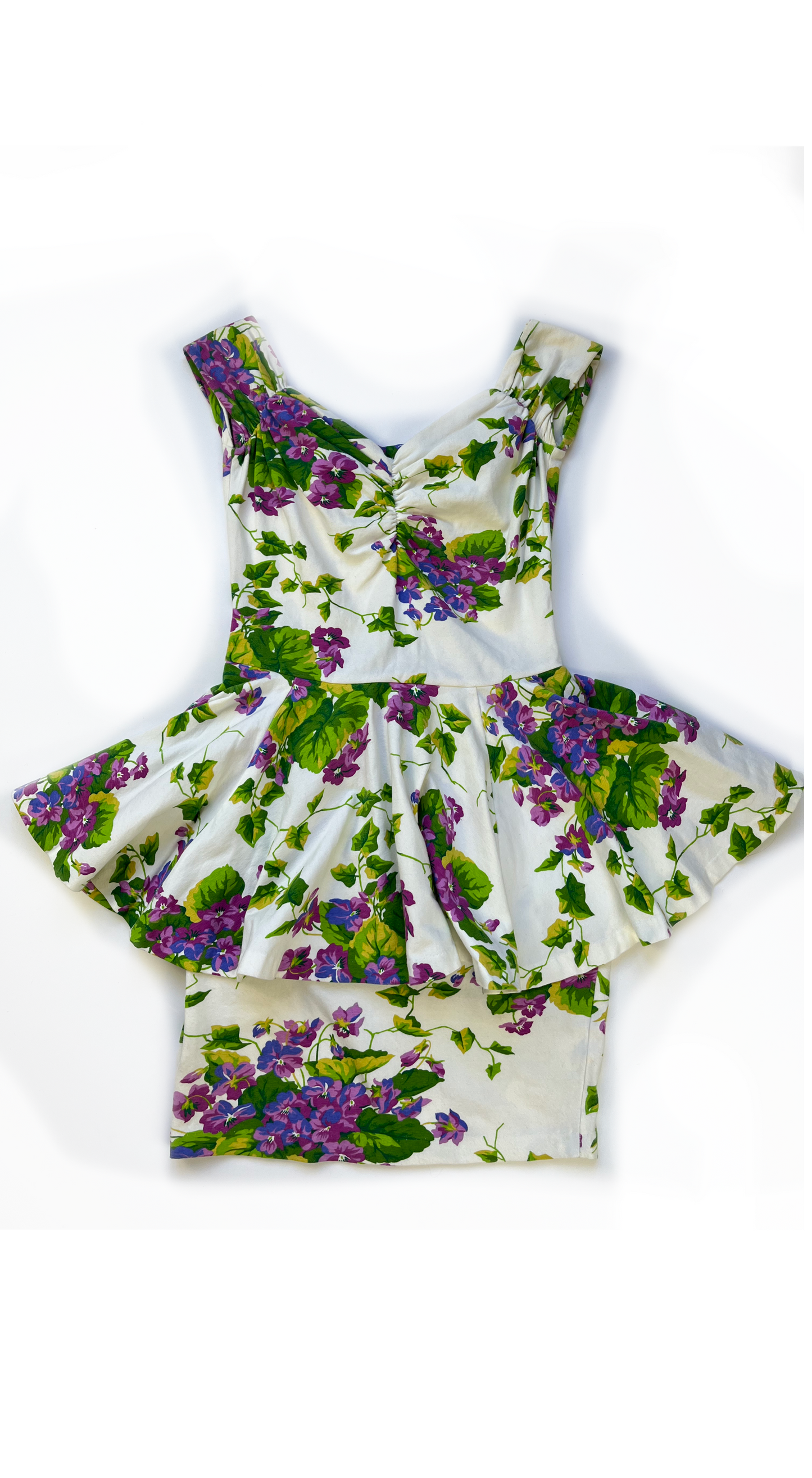Betsey Johnson ~ 1980s Off-Shoulder Floral Mini Dress