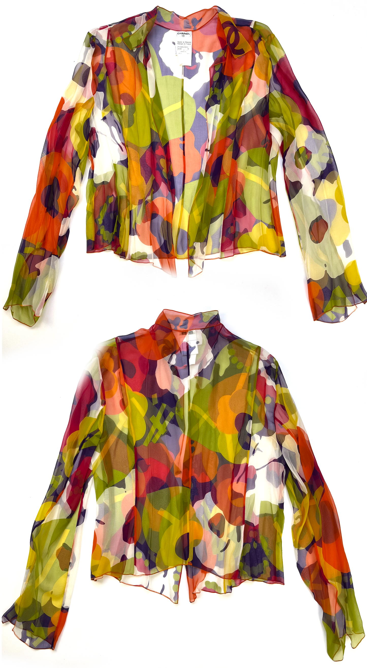 Chanel ~ S/S 2000 Silk Floral Multicolor Shirt