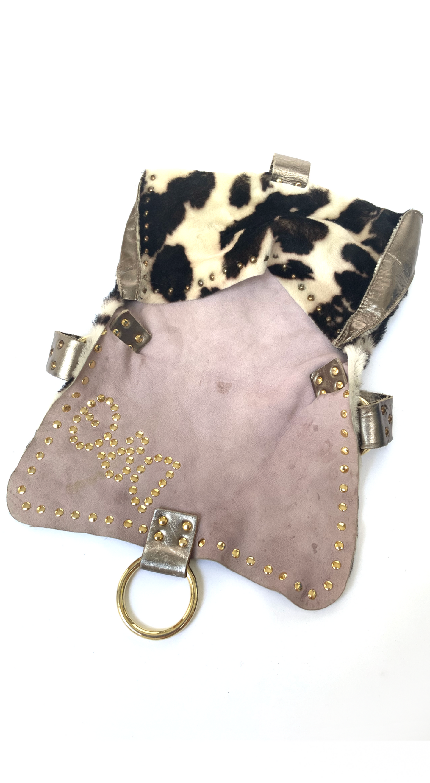 Dolce & Gabbana ~ 2000s Vintage Leather Cow Fur Print Handbag