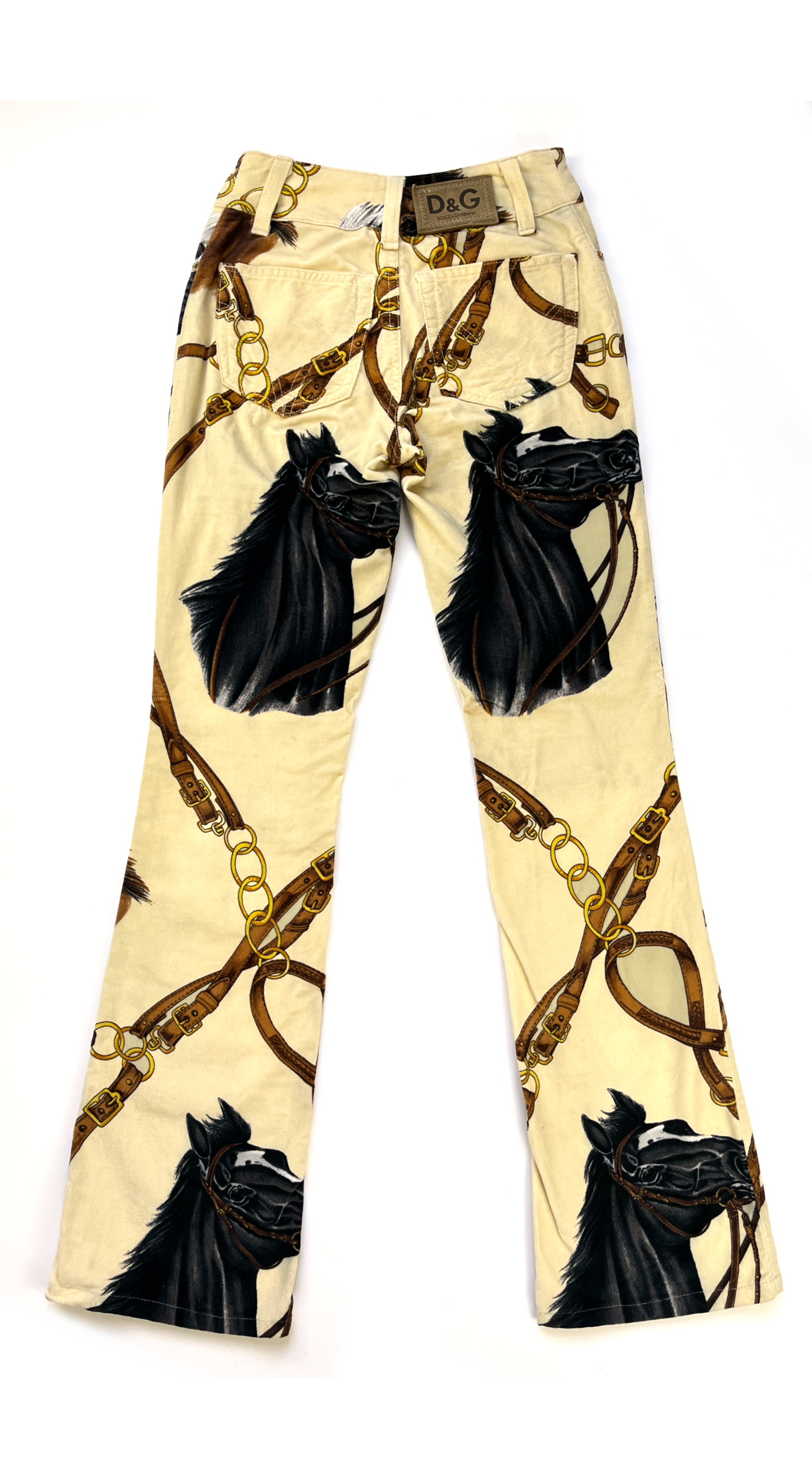 Dolce & Gabbana ~ 2000s Velvet Horse Print Pants