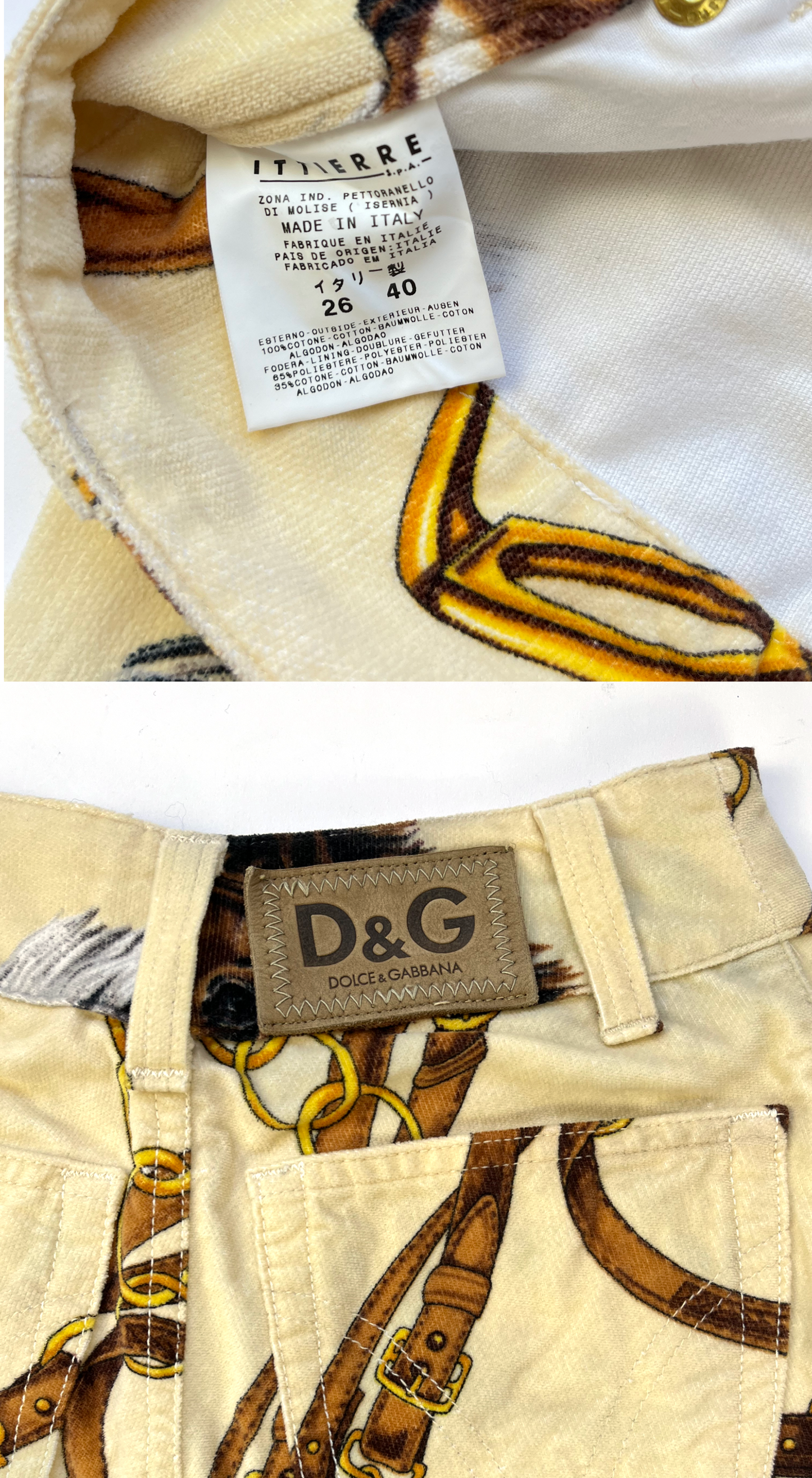 Dolce & Gabbana ~ 2000s Velvet Horse Print Pants