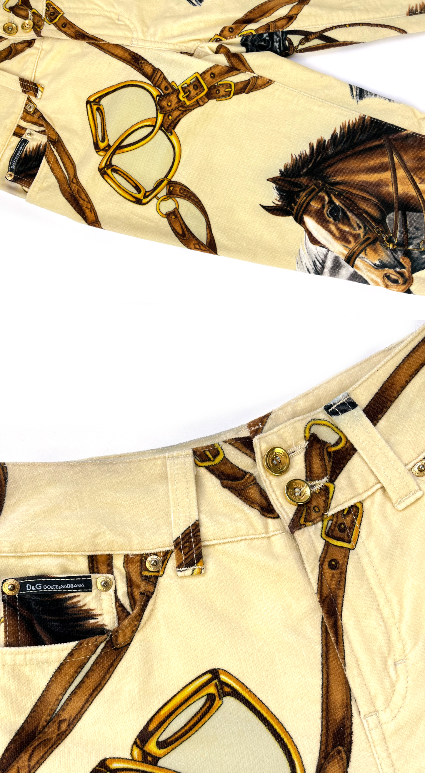 Dolce & Gabbana ~ 2000s Velvet Horse Print Pants