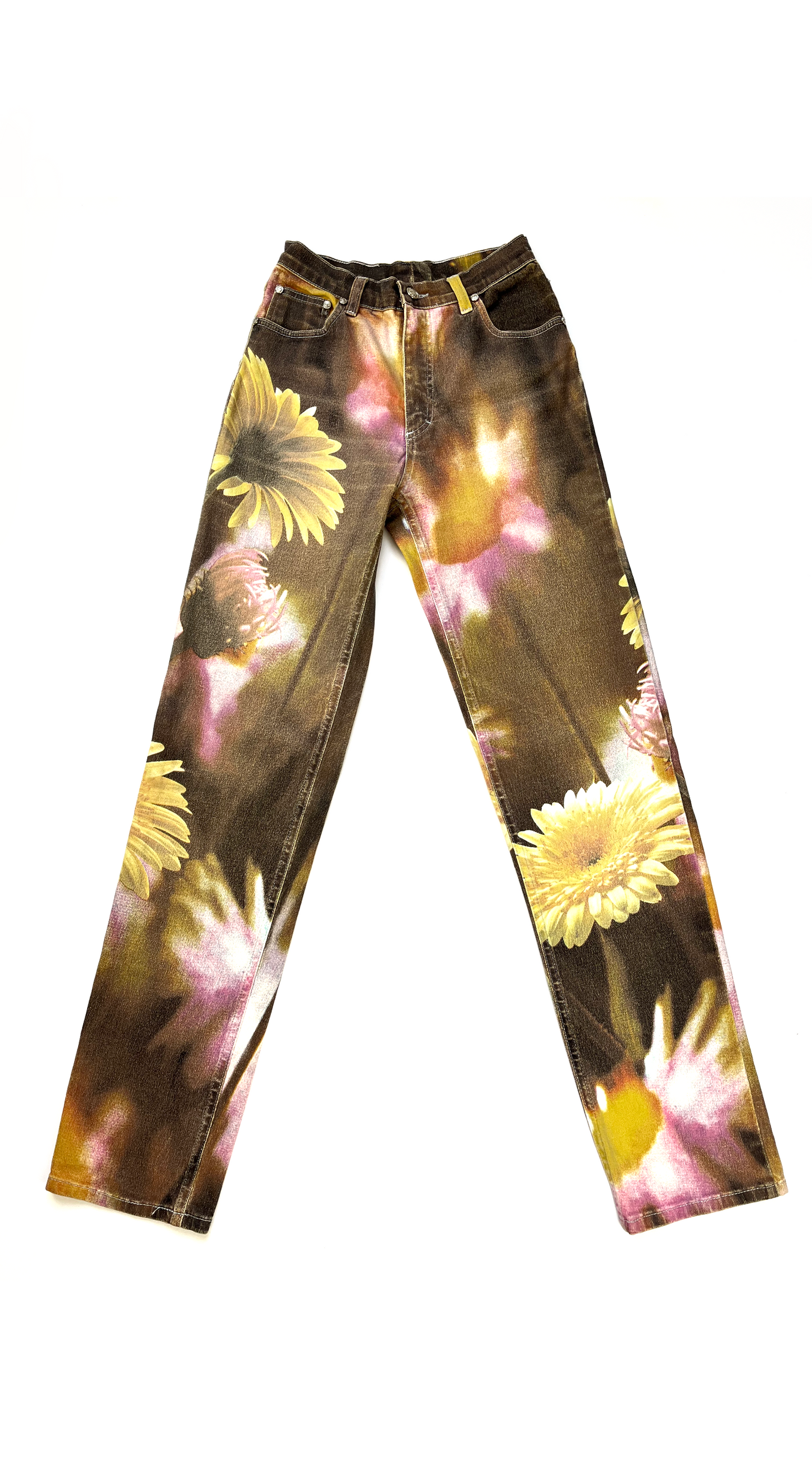 Roberto Cavalli ~ S/S 1999 High Waist Flower Print Jeans