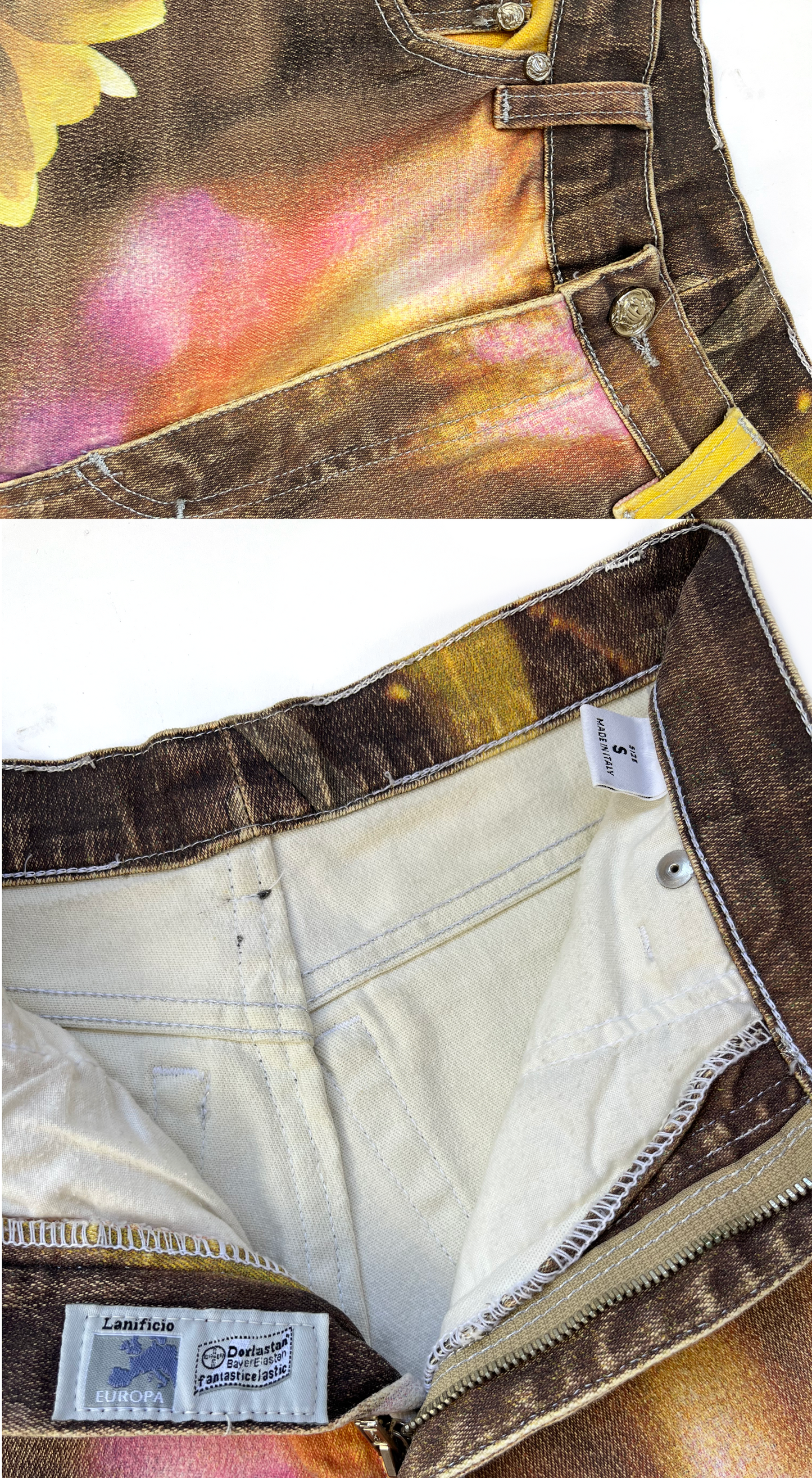 Roberto Cavalli ~ S/S 1999 High Waist Flower Print Jeans