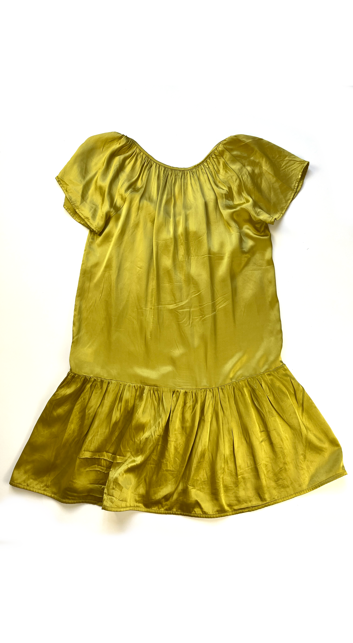 John Galliano ~ Yellow Silk Drop Waist Dress