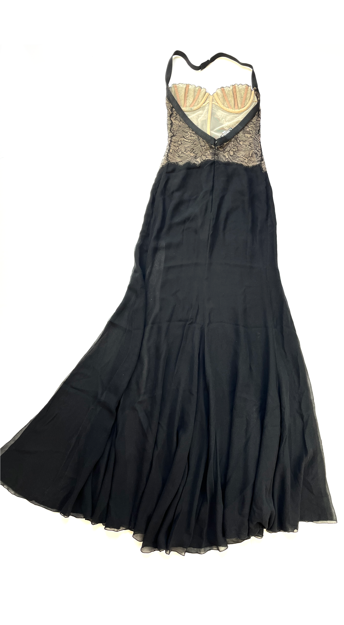 Versace ~ 1992 Sheer Lace Halter Gown