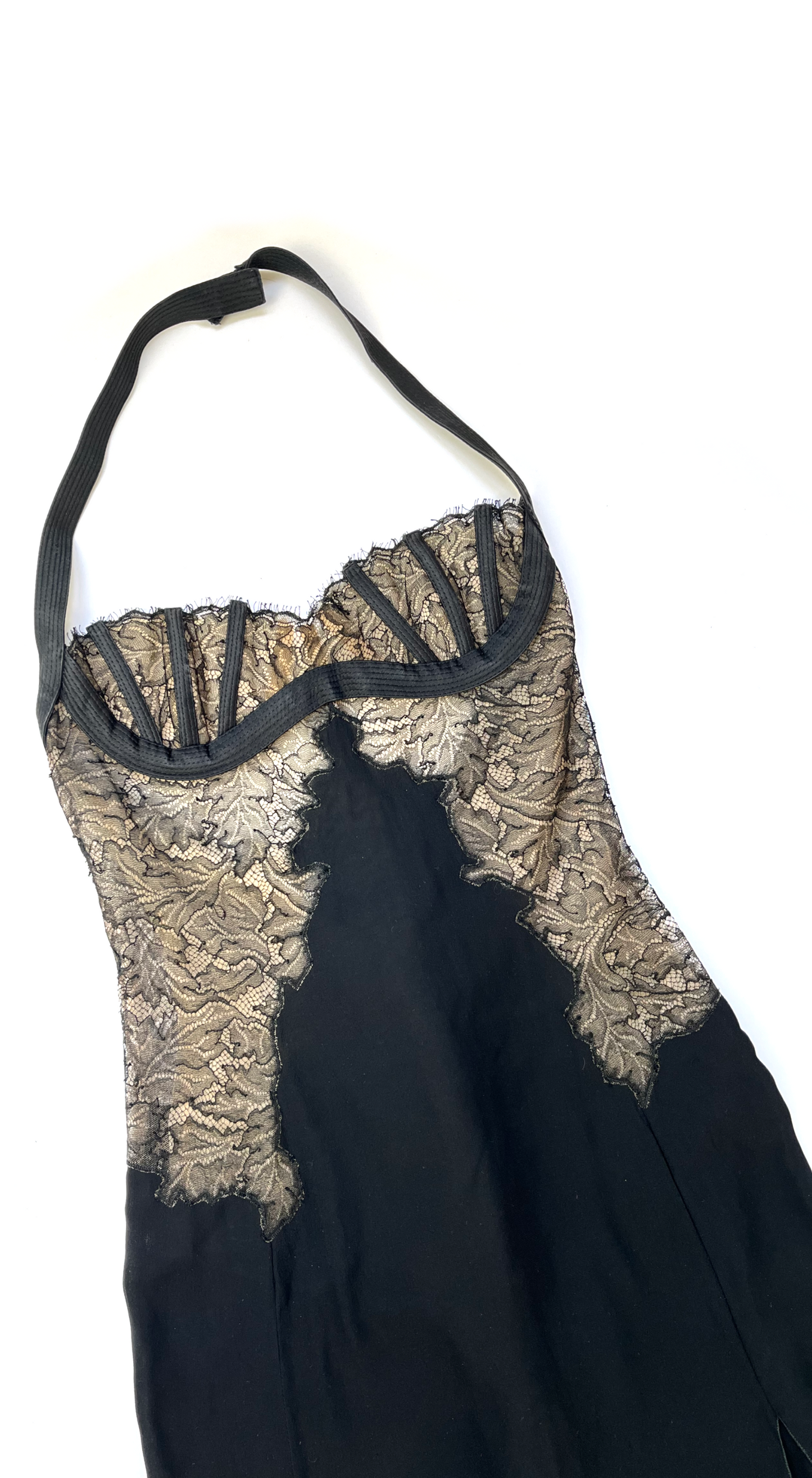 Versace ~ 1992 Sheer Lace Halter Gown
