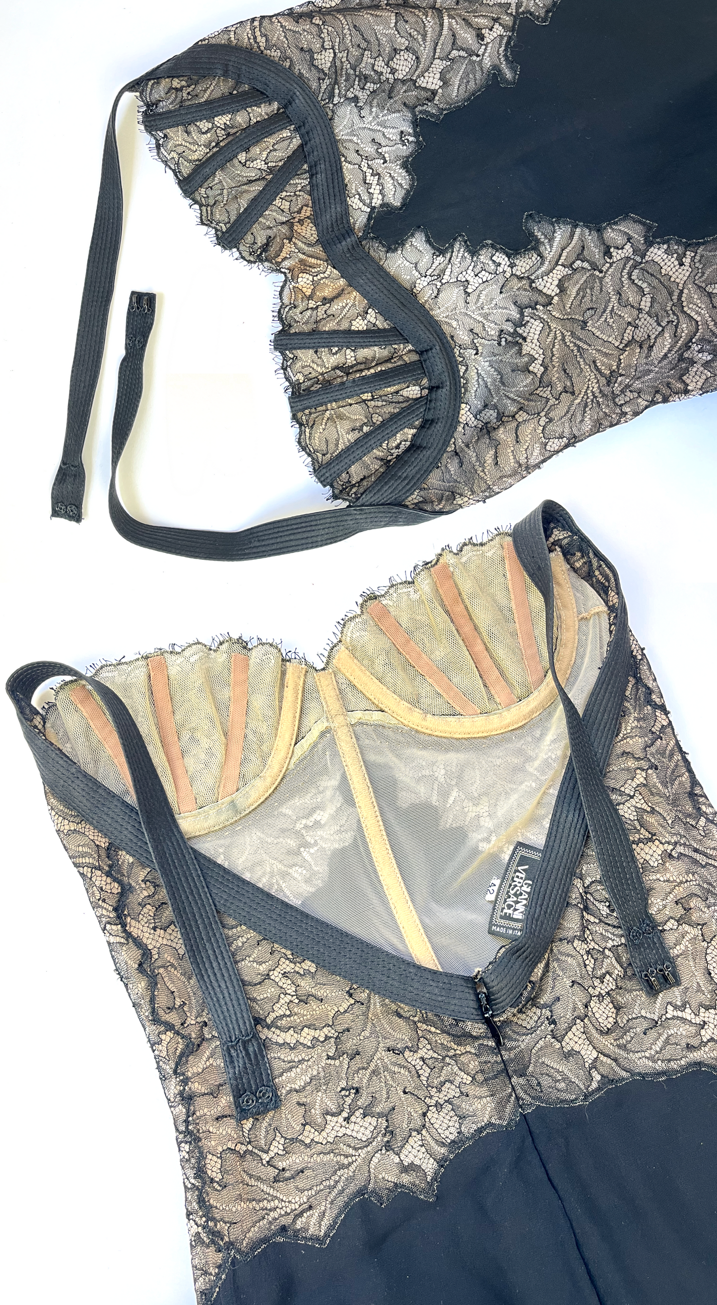 Versace ~ 1992 Sheer Lace Halter Gown