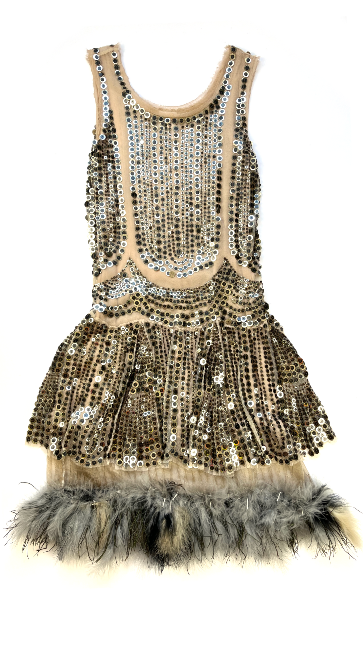 Anna Sui ~ F/W 2010 Sequin Silk-tulle Feather Dress
