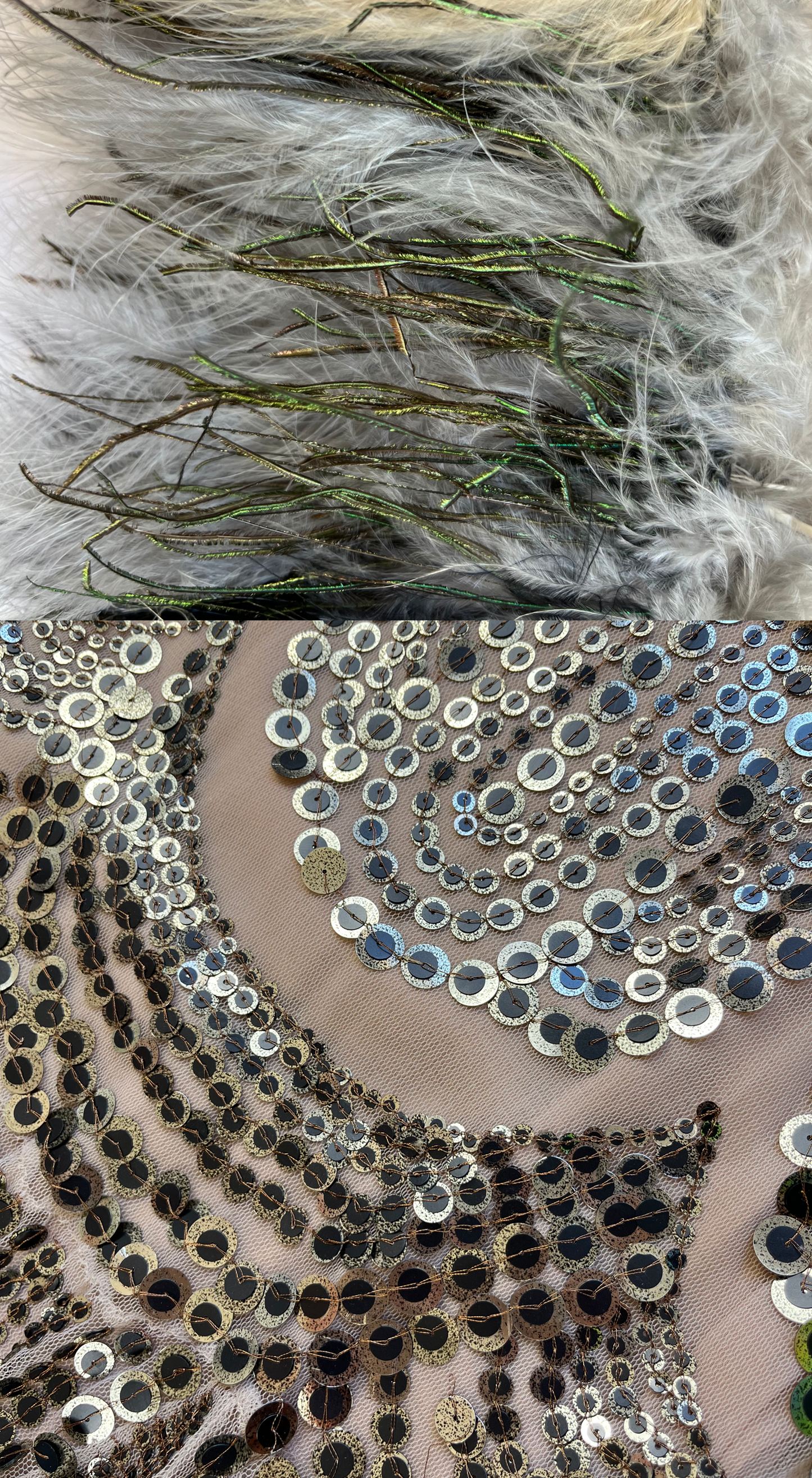 Anna Sui ~ F/W 2010 Sequin Silk-tulle Feather Dress