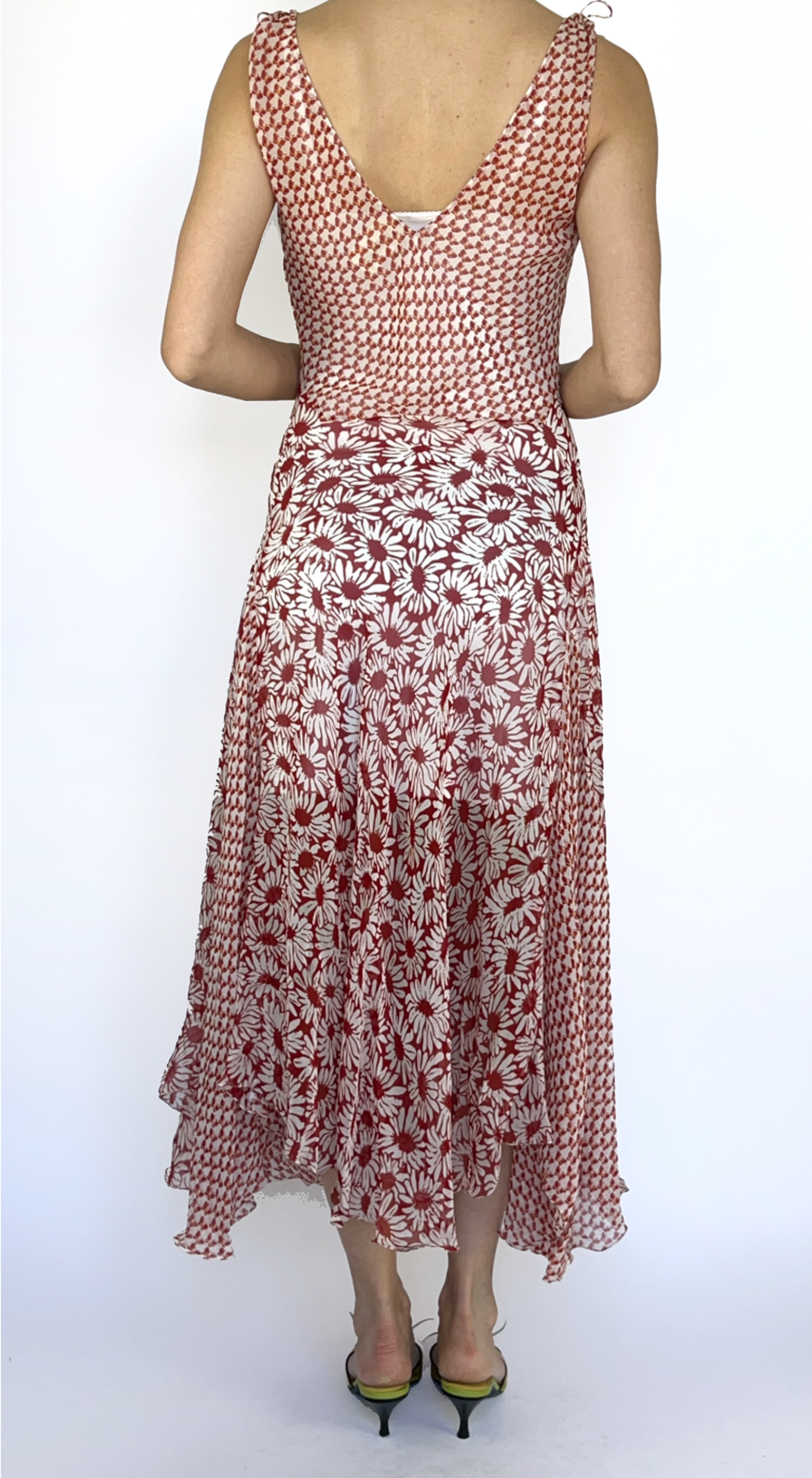 Anna Molinari ~ SS 2000 Long Flower Silk Dress