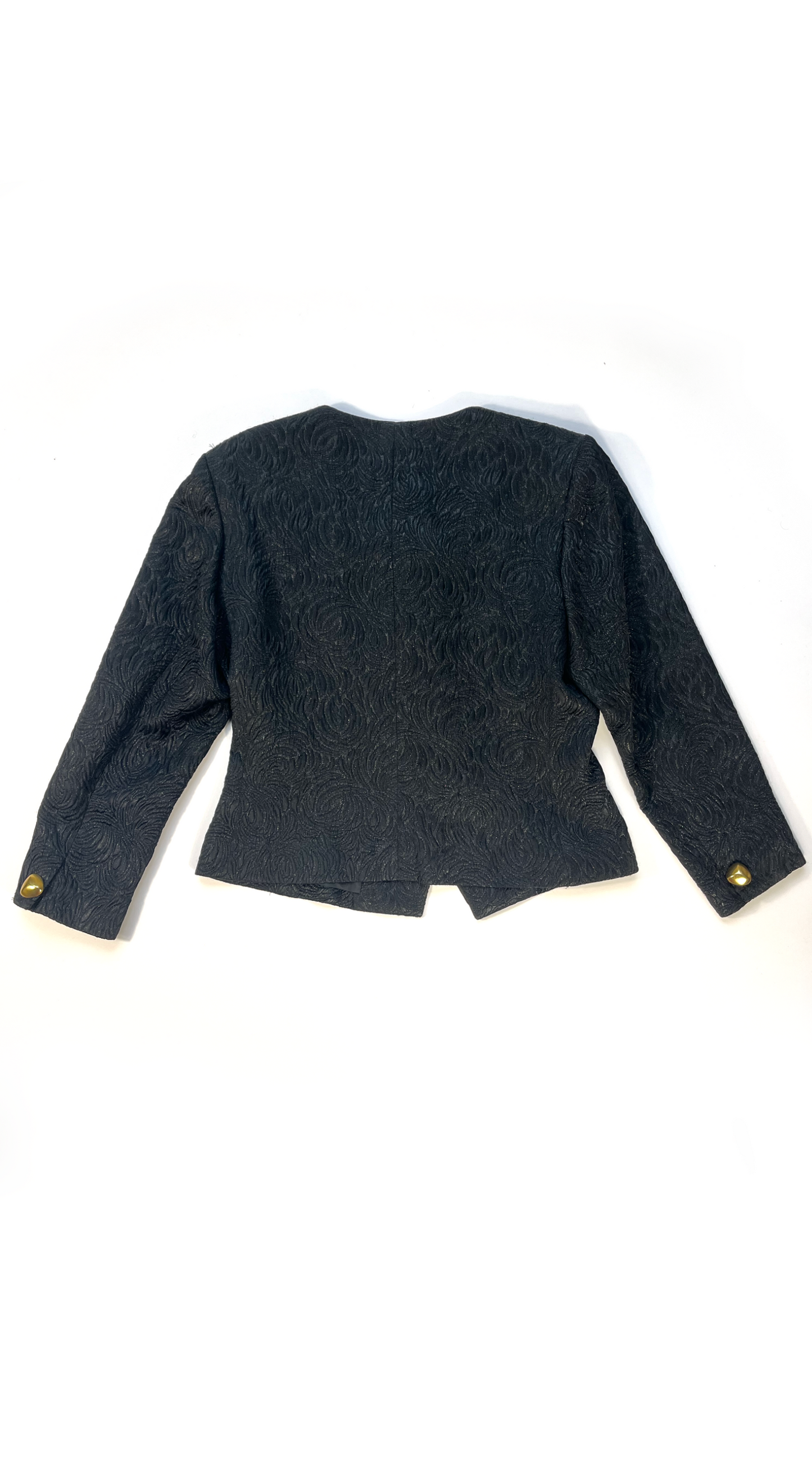 Yves Saint Laurent ~ Gold Buttoned Black Blazer