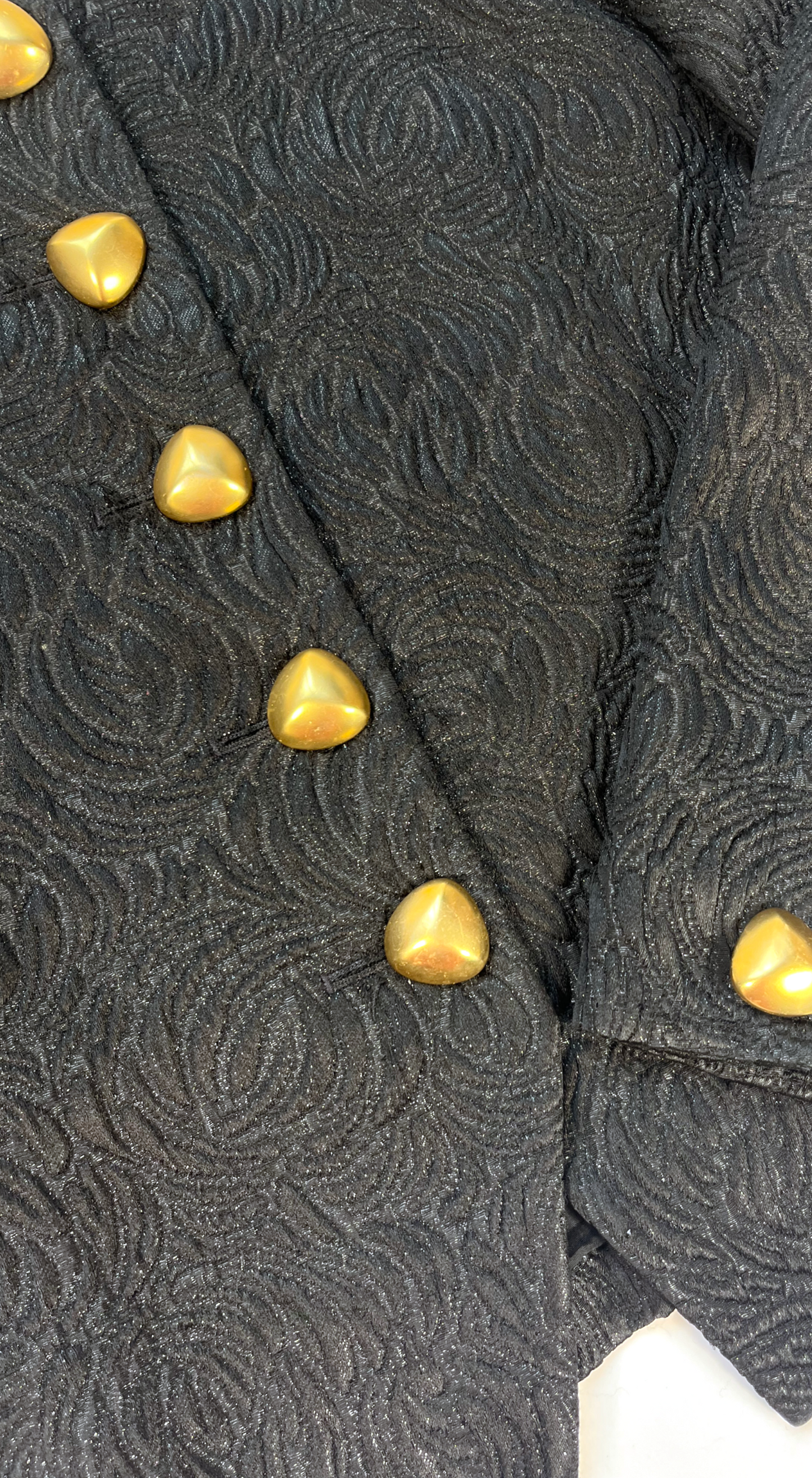 Yves Saint Laurent ~ Gold Buttoned Black Blazer