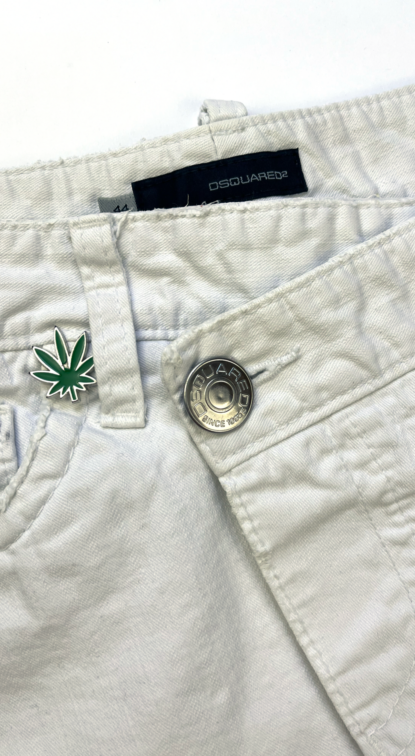 Dsquared2 ~ SS 2005 White Weed Mini Skirt