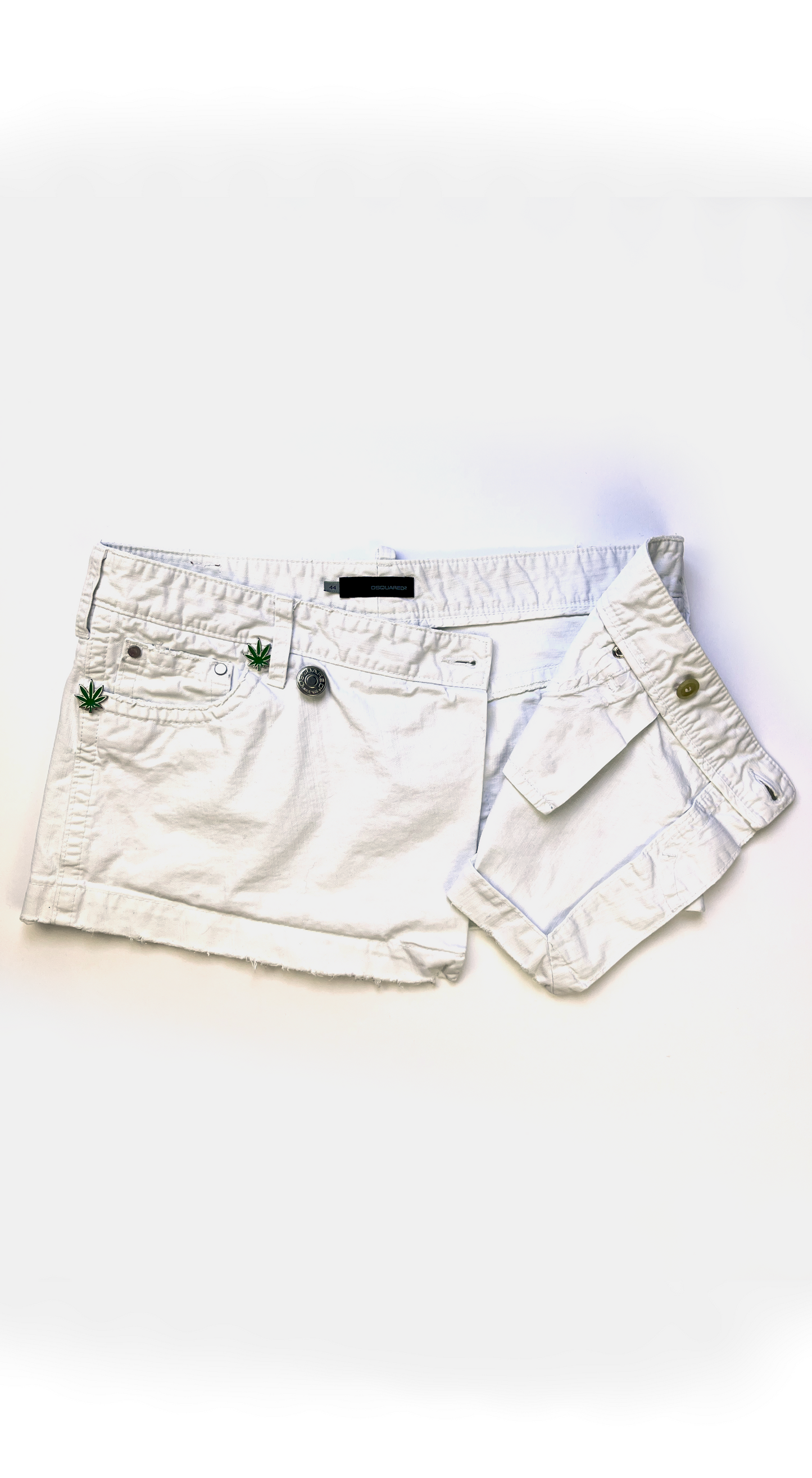 Dsquared2 ~ SS 2005 White Weed Mini Skirt