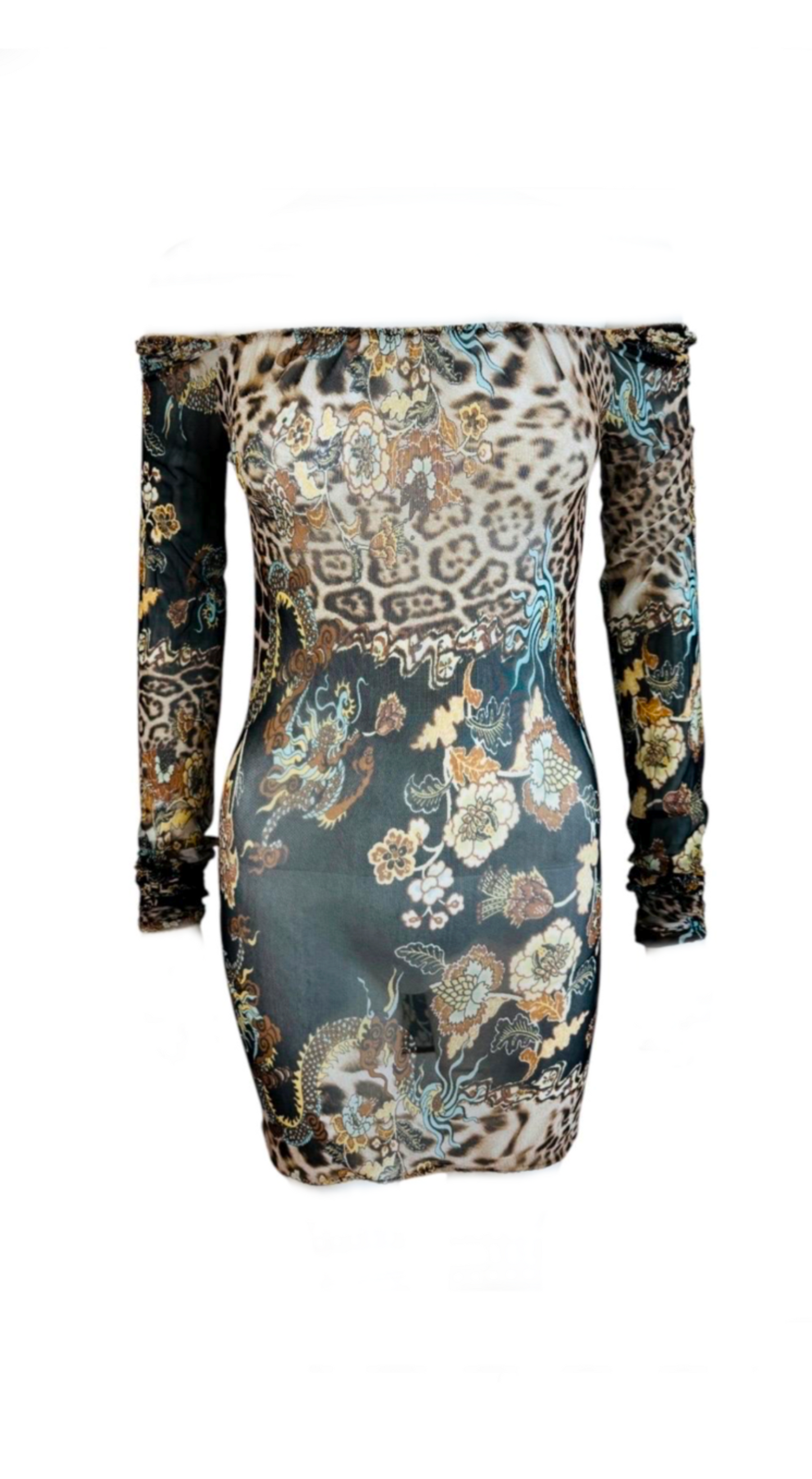 Roberto Cavalli ~ SS 2003 Leopard Fantasy Print Dress