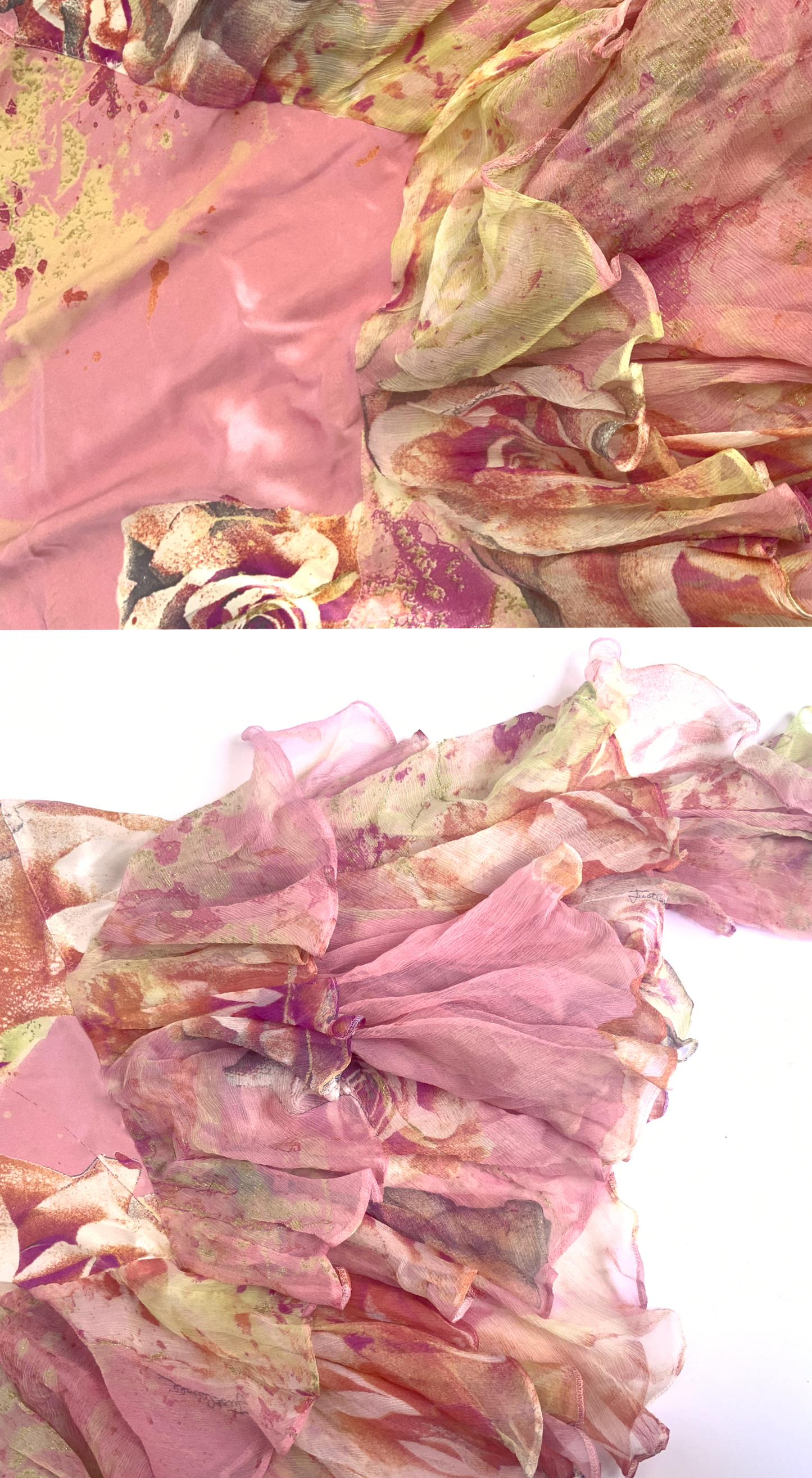Roberto Cavalli ~ Vintage 2004 Pink Floral Silk Dress