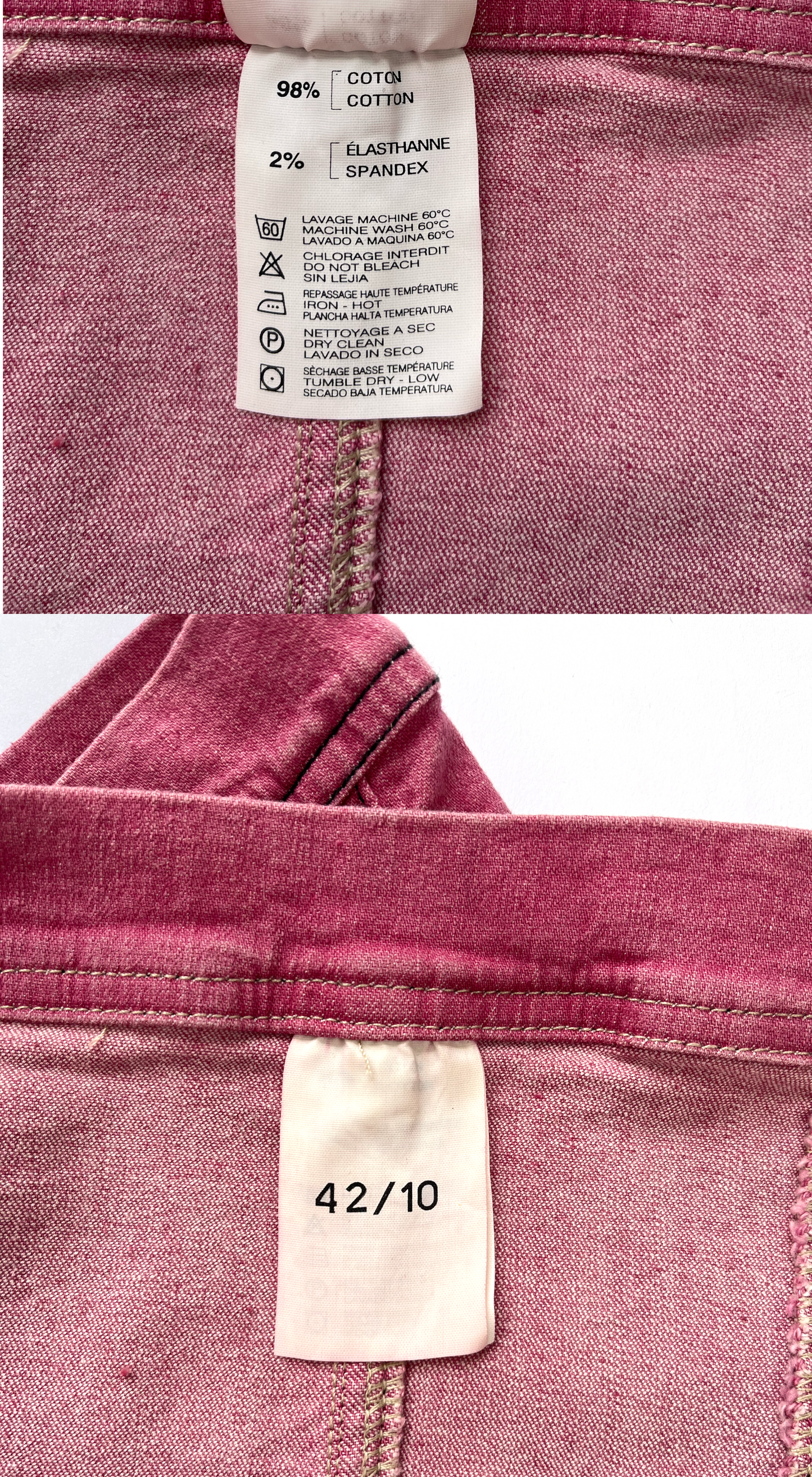 Plein Sud ~ 2000s Pink Buttoned Denim Top