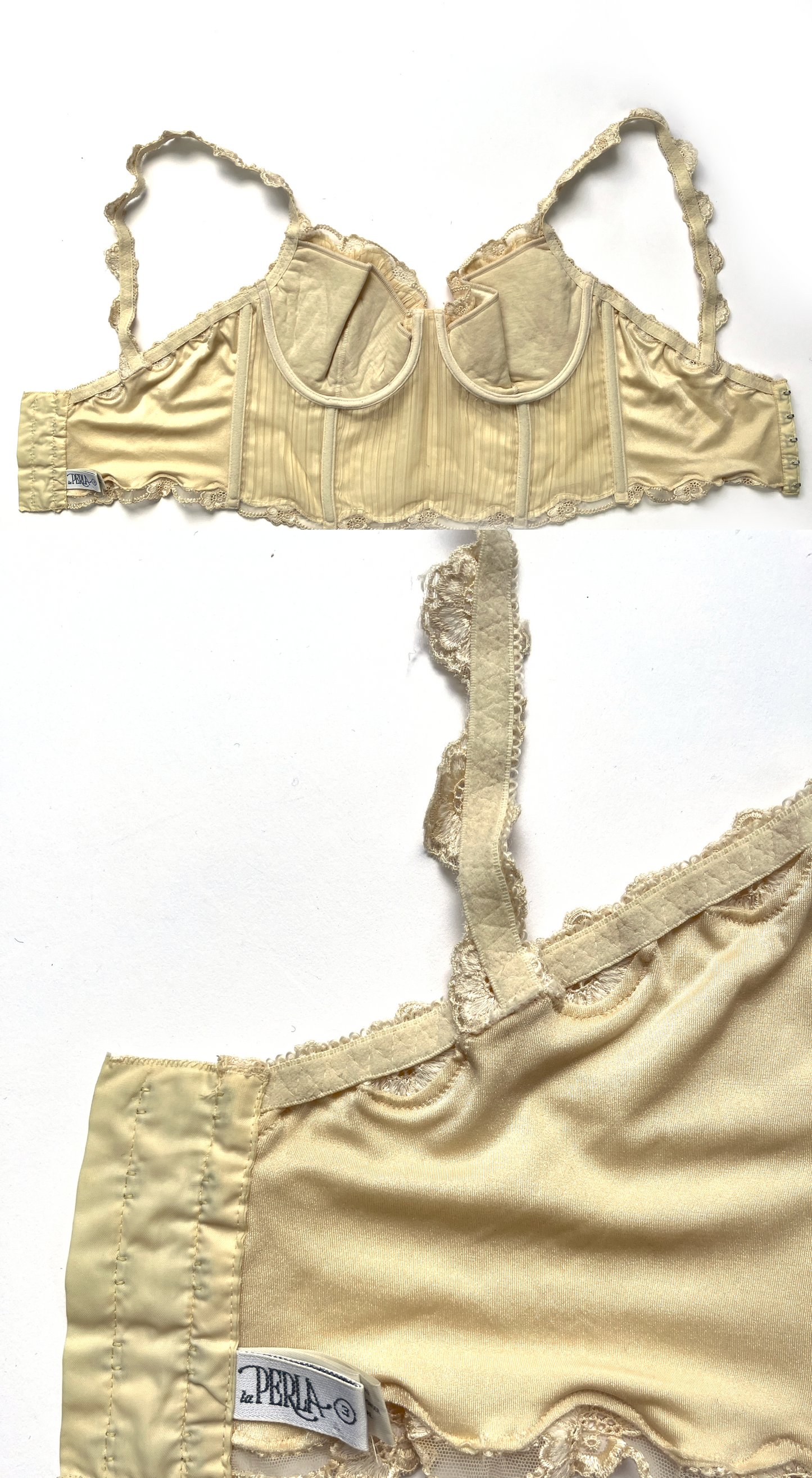 La Perla ~ SS 1996 Luxurious Pleated Creme Corset