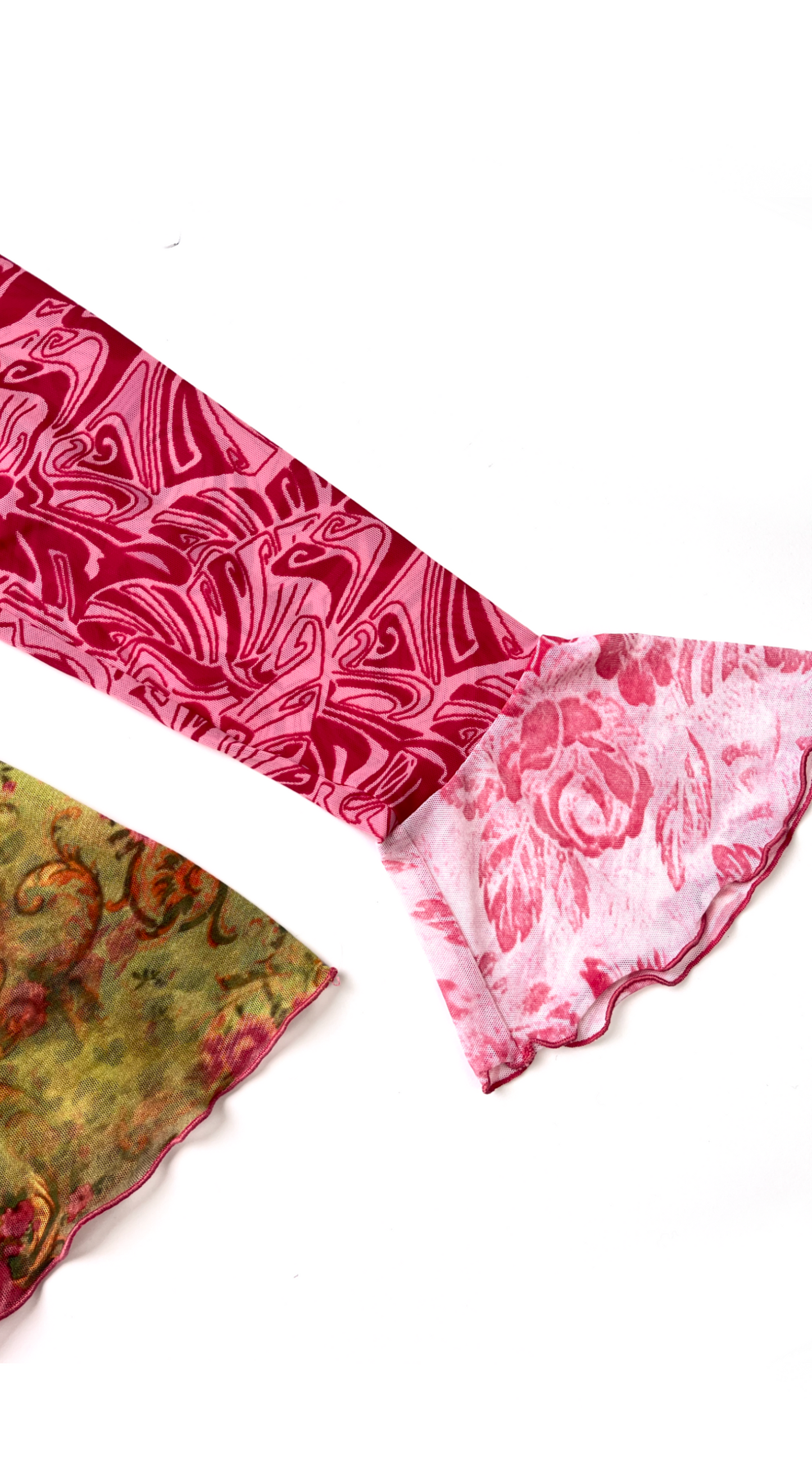 Blumarine ~ Y2k Rose Print Mesh Top